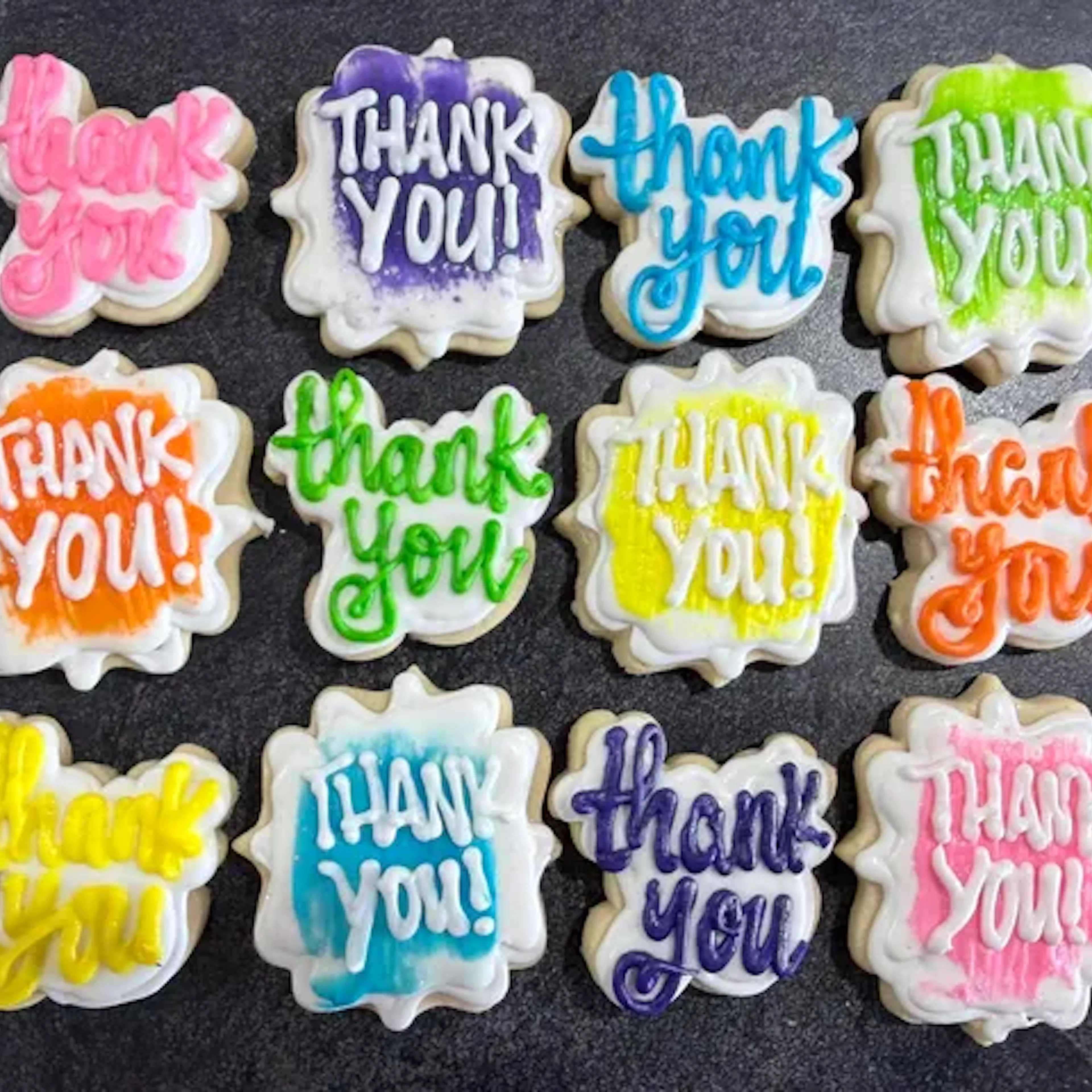 "Thank You" Sugar Cookies by Crows Custom Cookie Co. - Alternate image 1