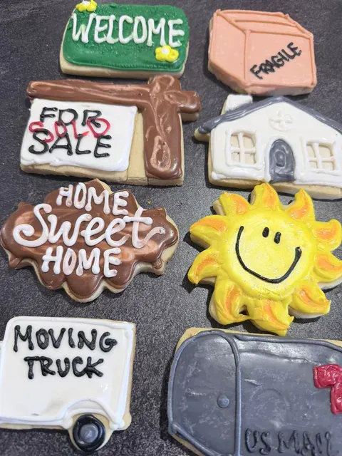 "New House" Decorated Sugar Cookie Gift Box by Crows Custom Cookie Co. - Alternate image 1