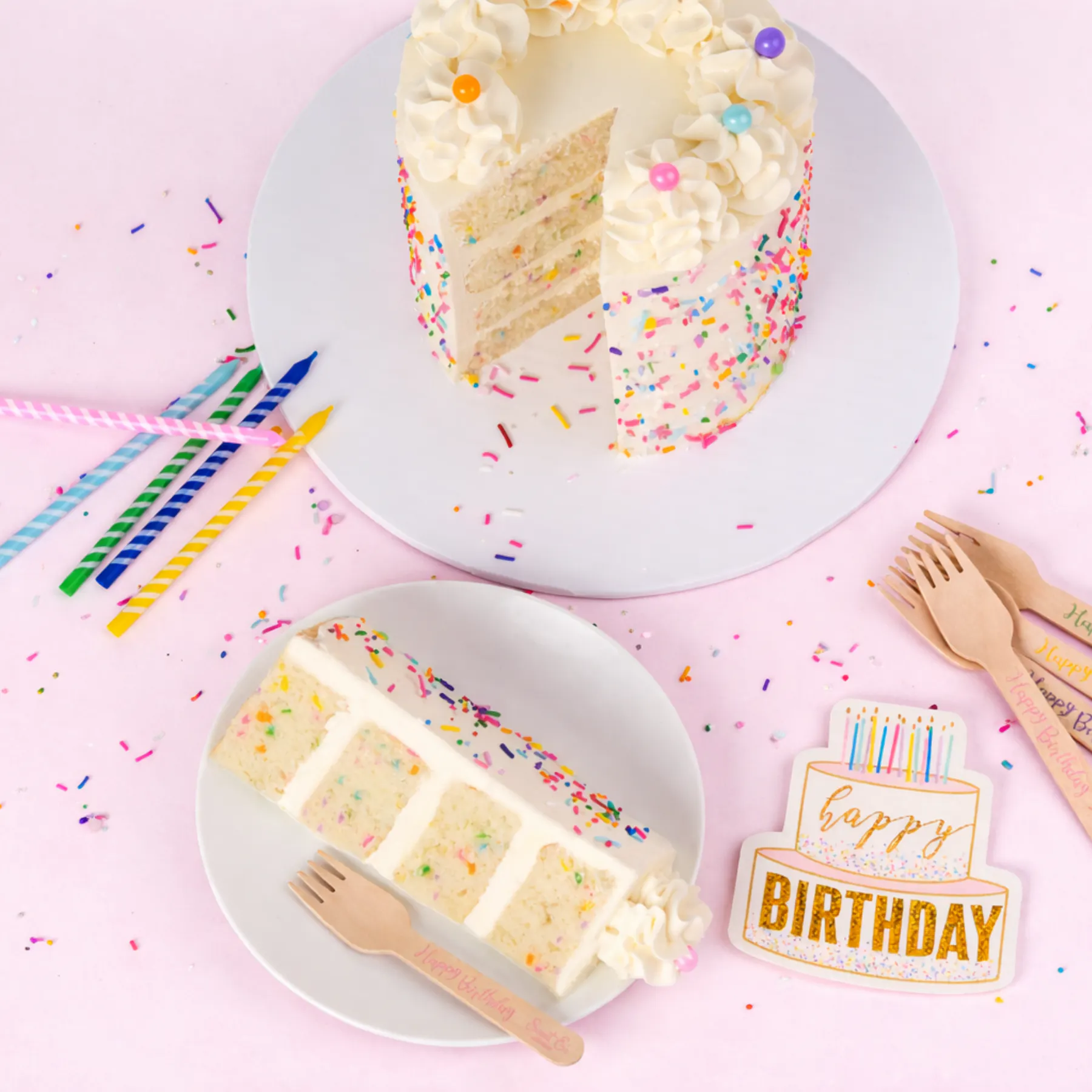 Vanilla Confetti Celebration Cake by Sweet E's Bake Shop - Alternate image 3