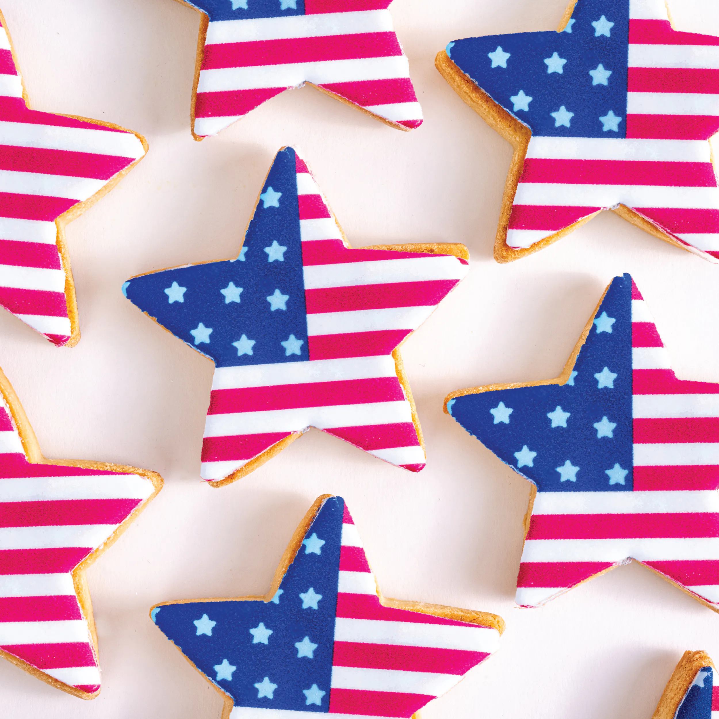 July 4th Flag Star Shortbread Cookies - 6 Pack by Sweet E's Bake Shop