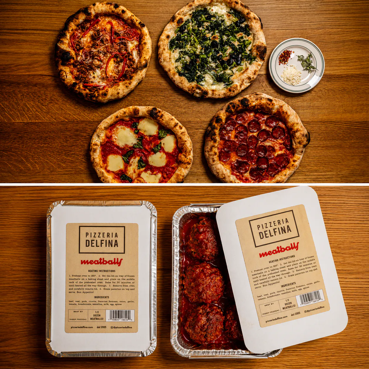Neapolitan Pizza + Meatballs Combo Pack by Pizzeria Delfina