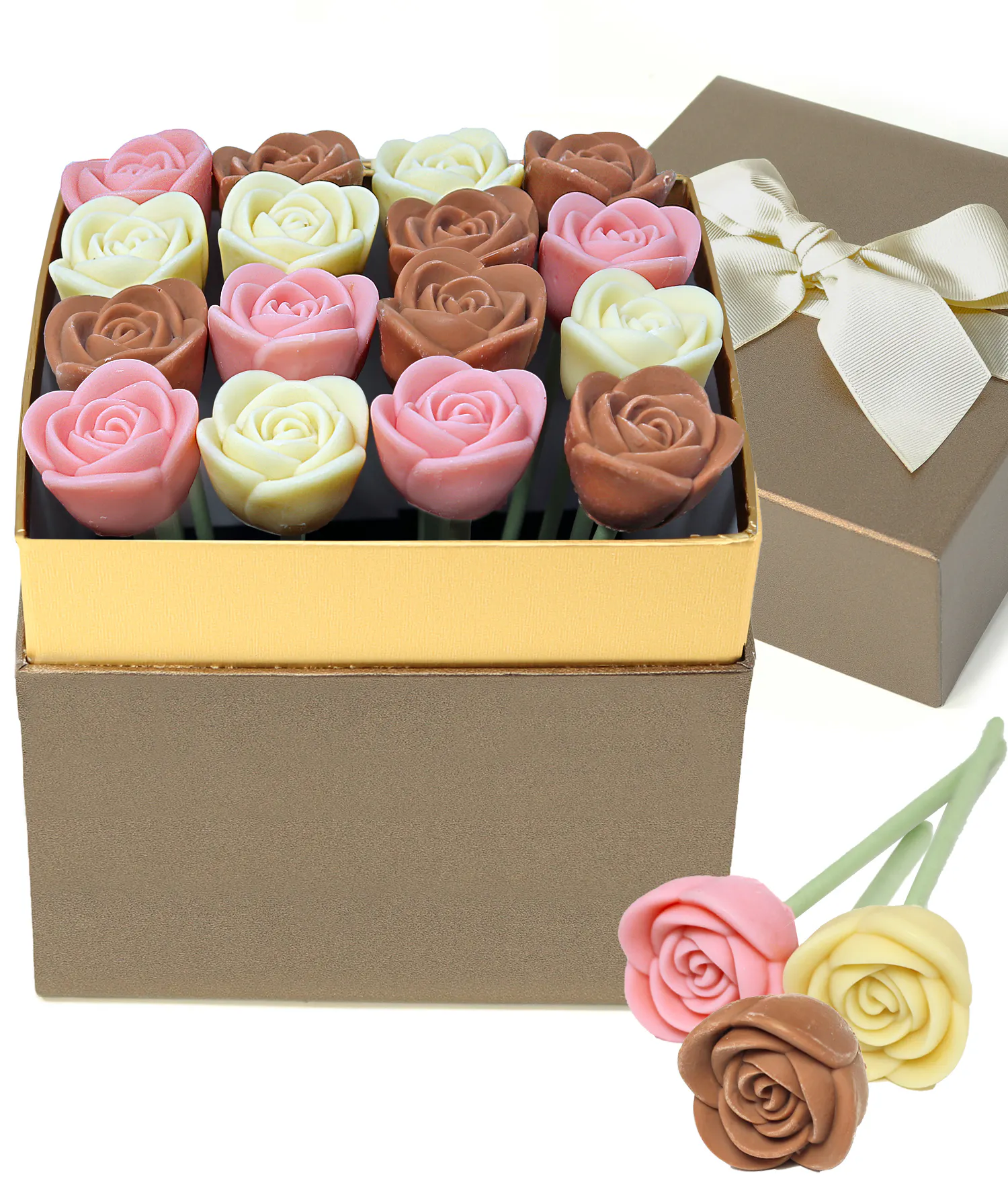 Belgian Chocolate Rose Bouquet - 16 Pack by The Chocolate Covered Co.