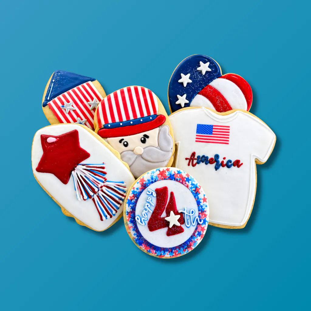 Fourth of July Decorated Butter Cookies by Dessert Gallery