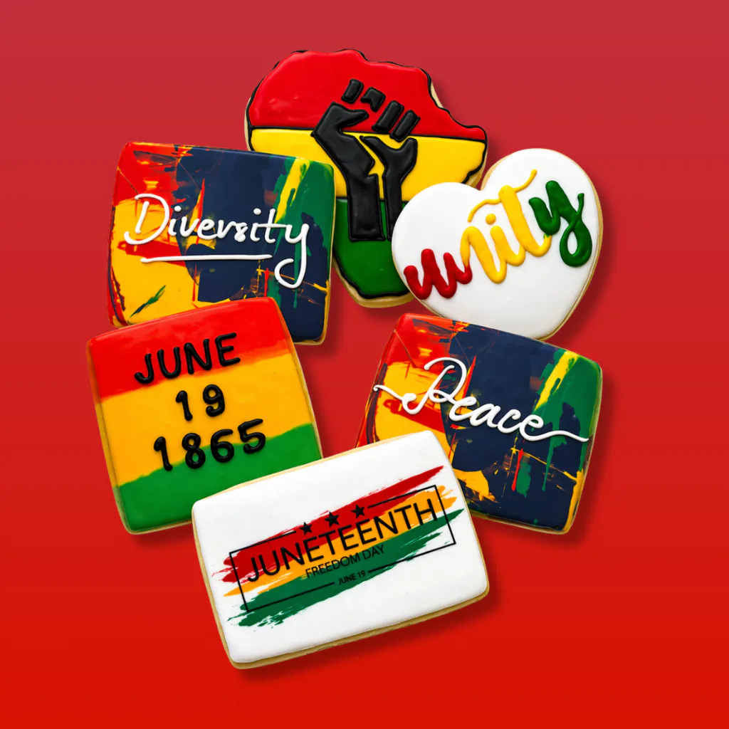 Juneteenth Decorated Butter Cookies by Dessert Gallery