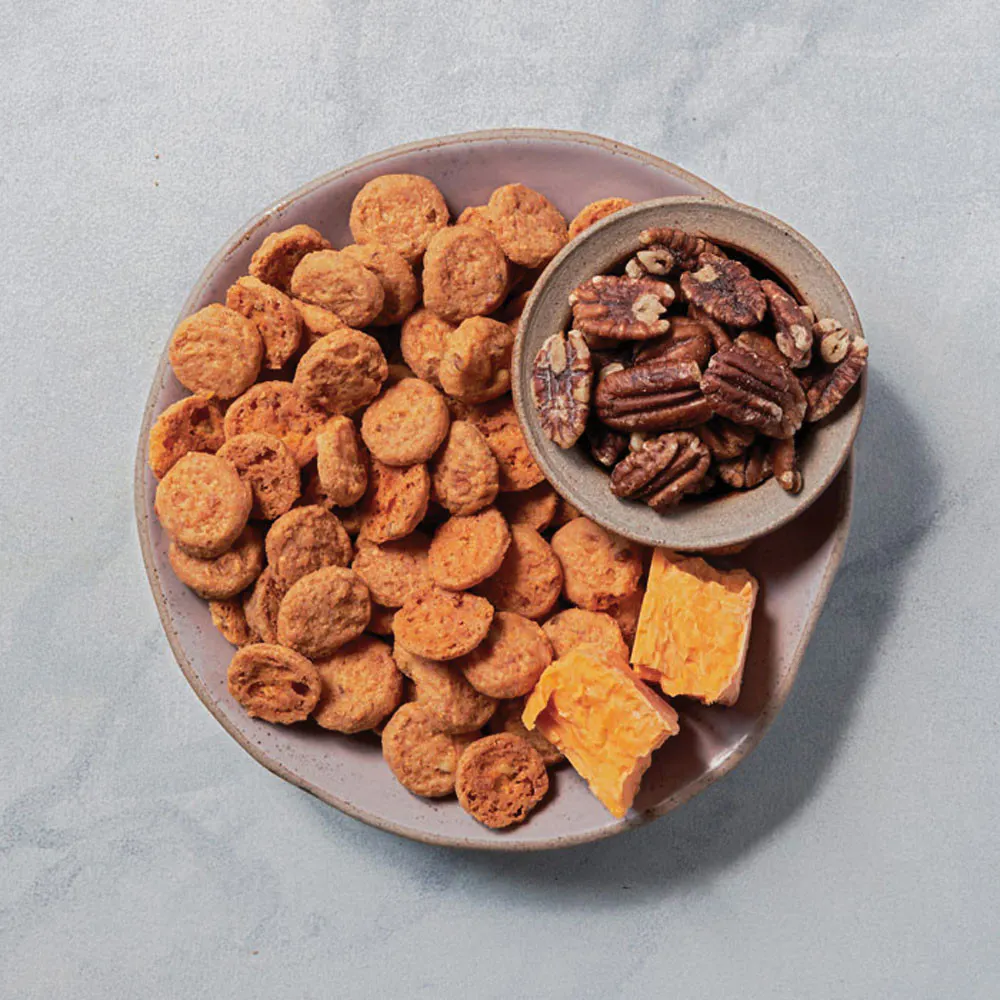 6 oz. Tin - Cheddar Pecan Biscuits by Byrd Cookie Co. | Goldbelly
