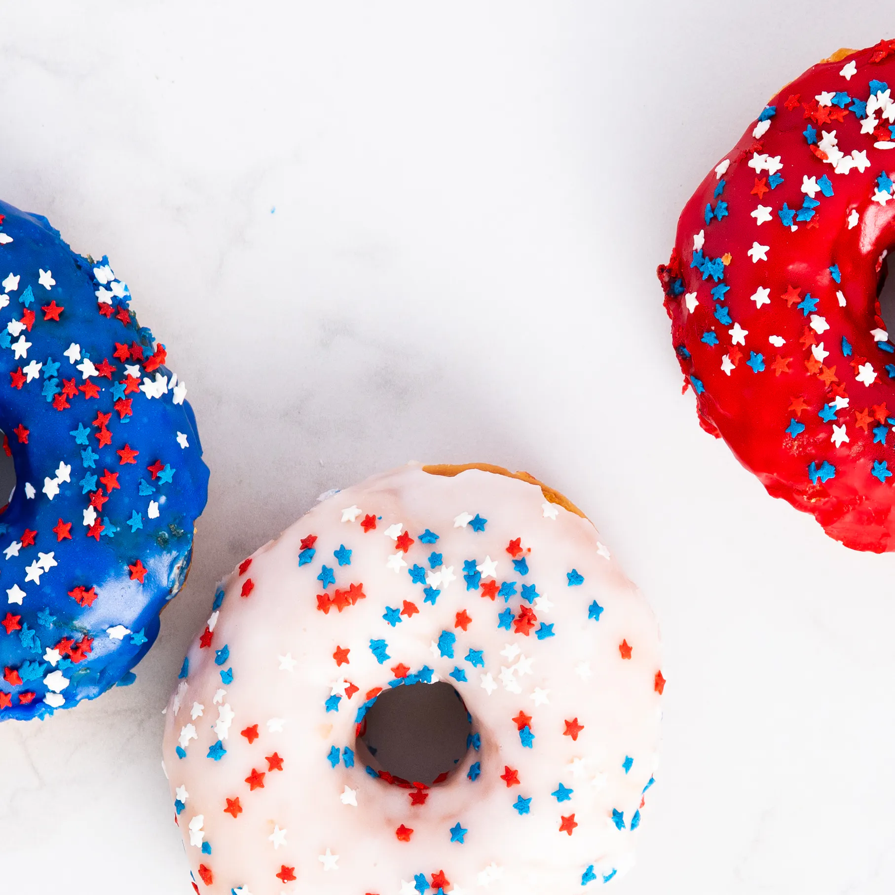 Red, White, & Blue Cake Donuts by Primo's Donuts