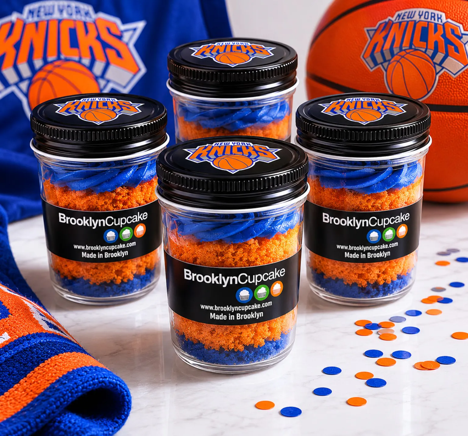 Blue & Orange Cake Jars by Brooklyn Cupcake