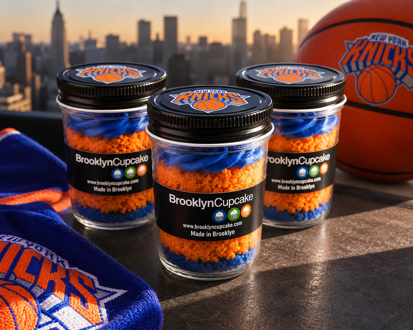 Blue & Orange Cake Jars by Brooklyn Cupcake - Alternate image 1