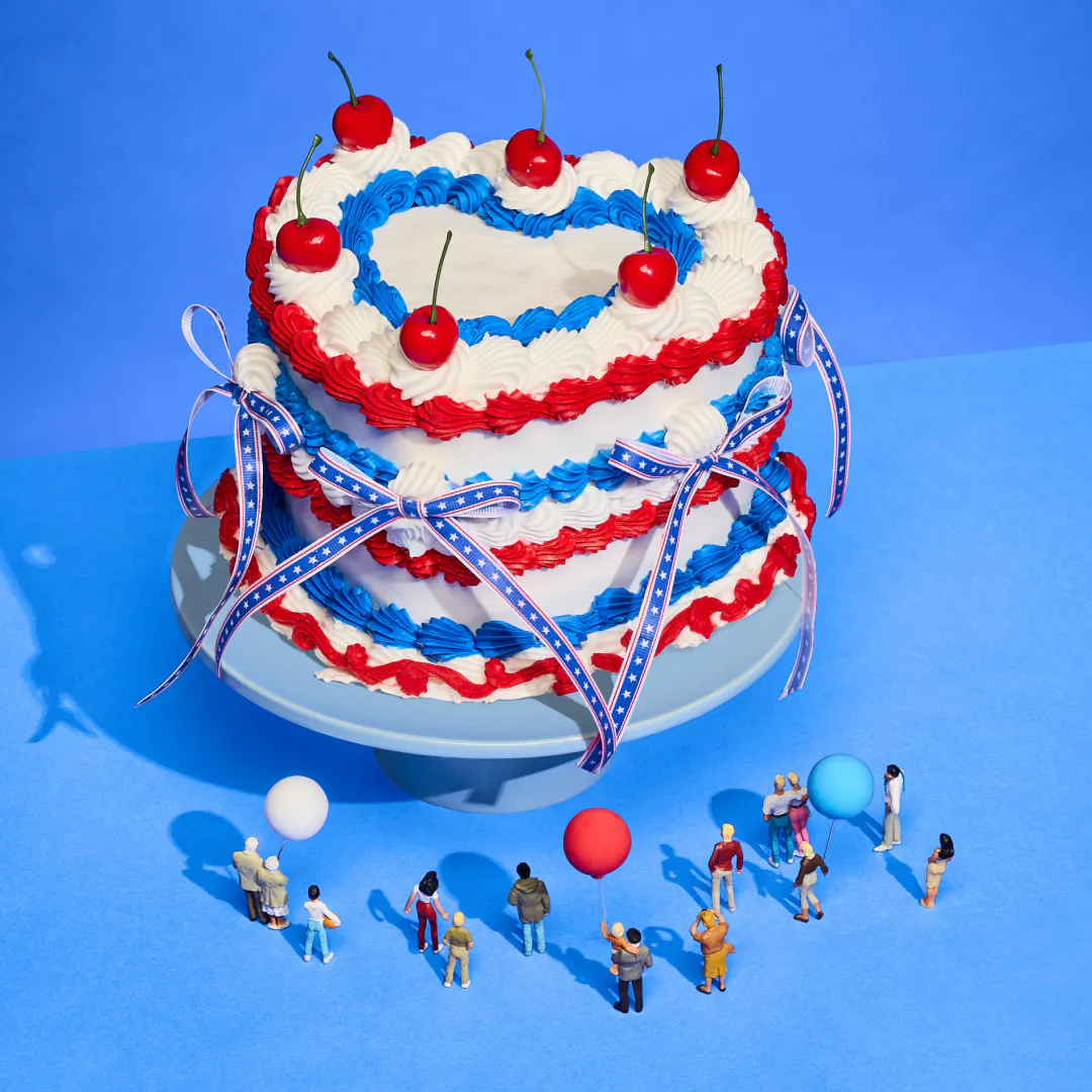 "Party in the USA" Red Velvet Heart Cake by Sweet E's Bake Shop