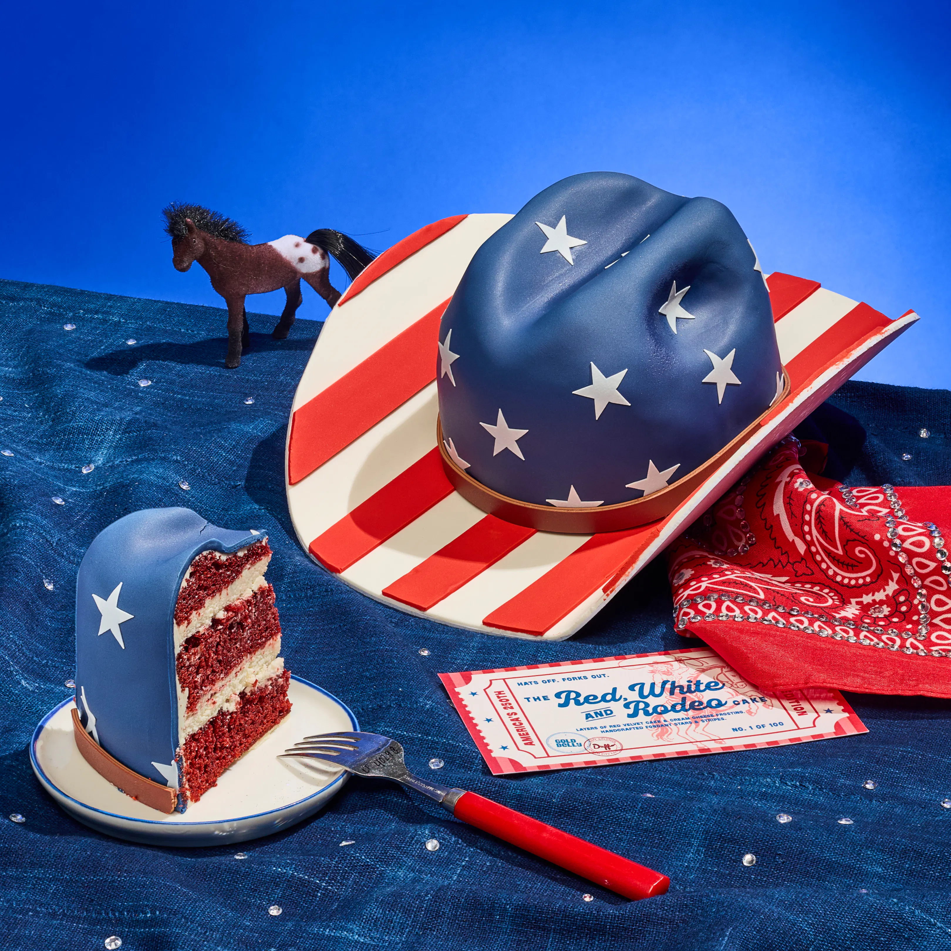 Red, White & Rodeo Cowboy Hat Cake by Duff Goldman