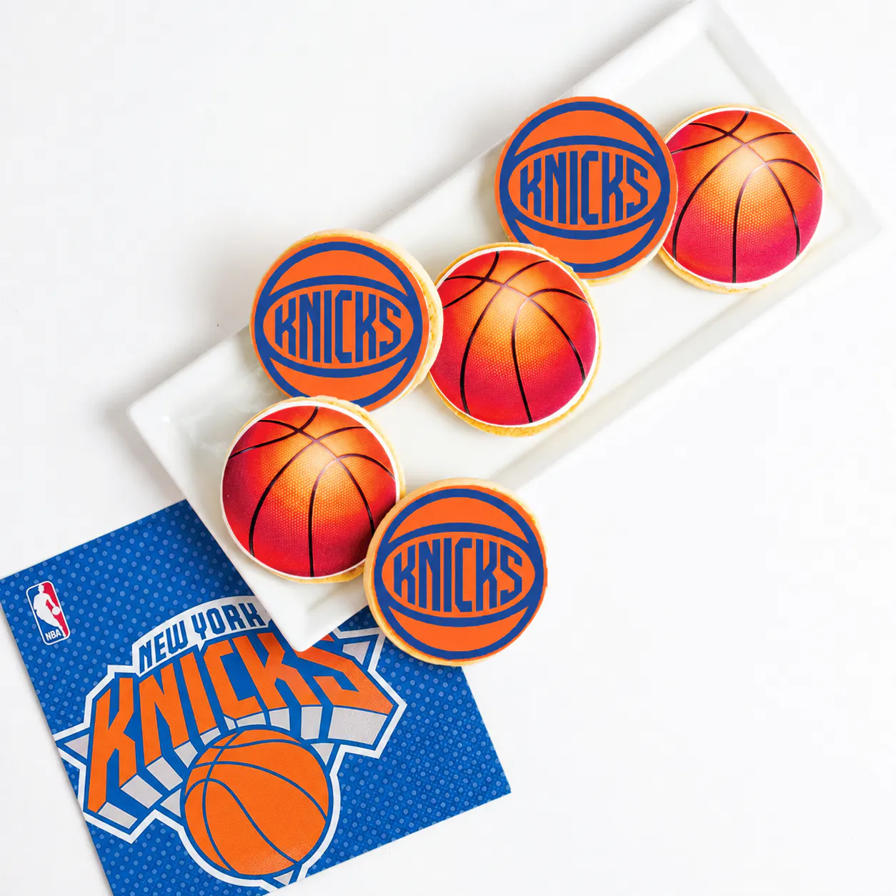 New York Knicks Basketball Cookies by Sweet E's Bake Shop