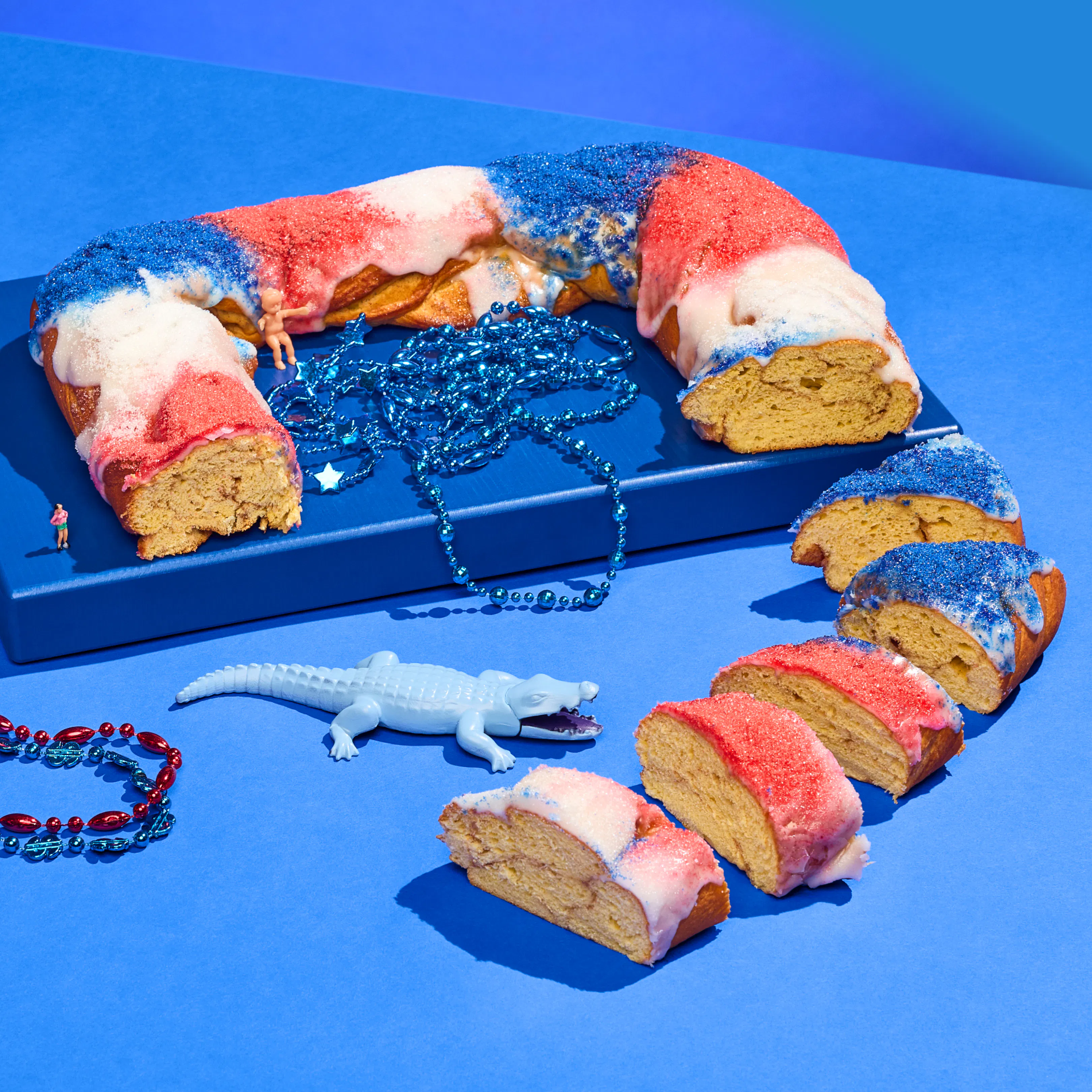 America 250 Red, White & Blue King Cake by Haydel's Bakery