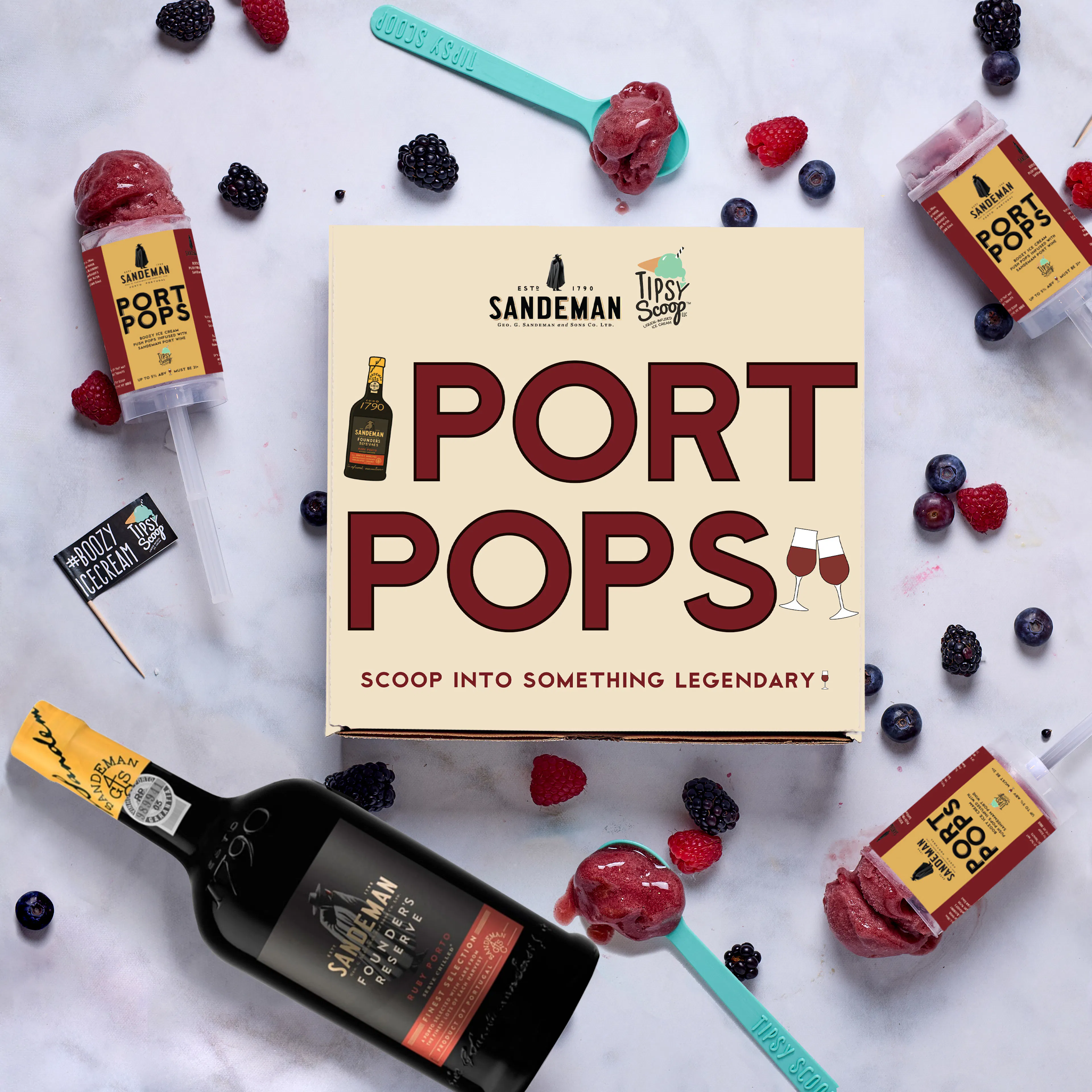 Sandeman x Tipsy Scoop Boozy Port Push Pops - 6 Pack by Tipsy Scoop Boozy Ice Cream