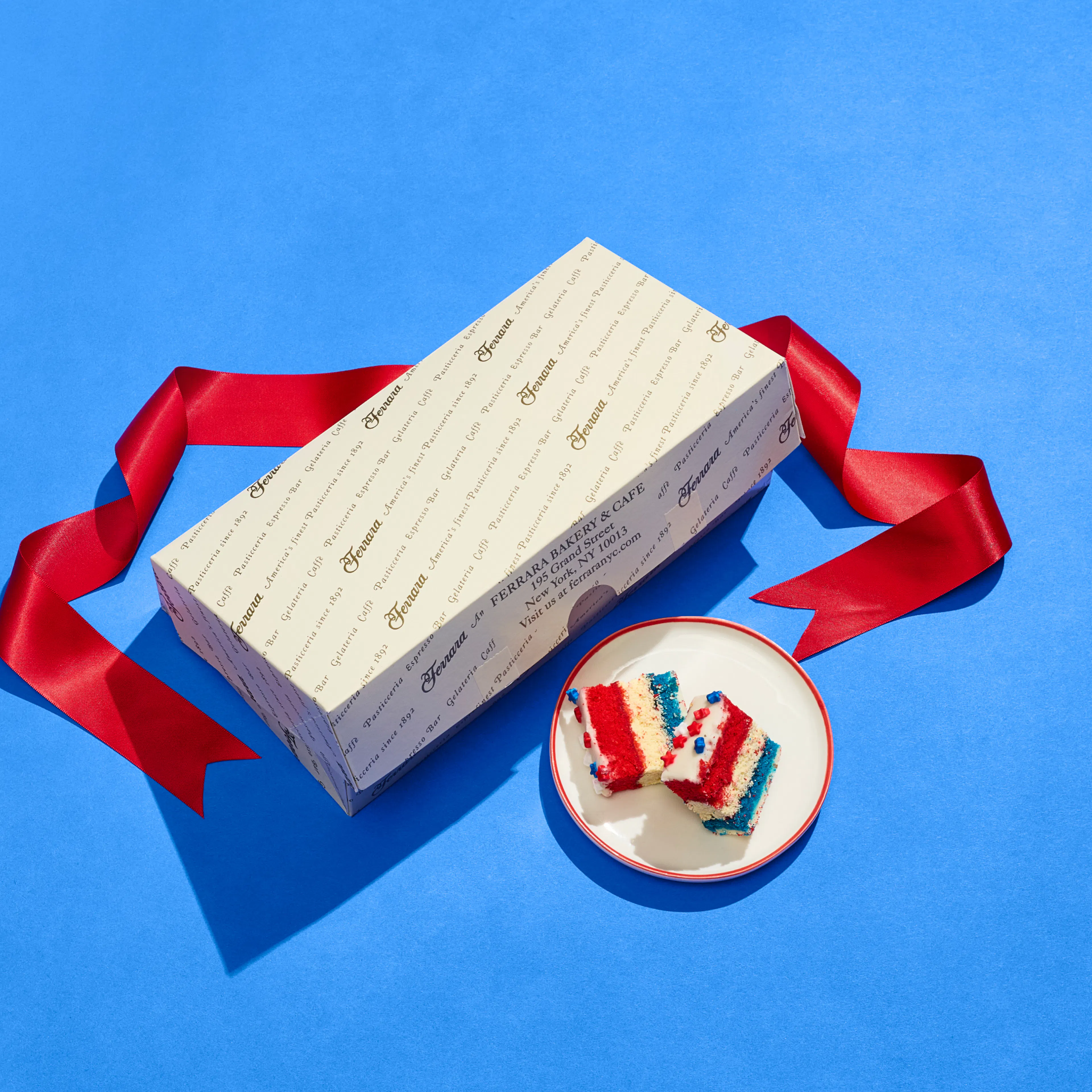 Red White & Blue Rainbow Cookies - 1.5 lbs by Ferrara Bakery - Alternate image 2