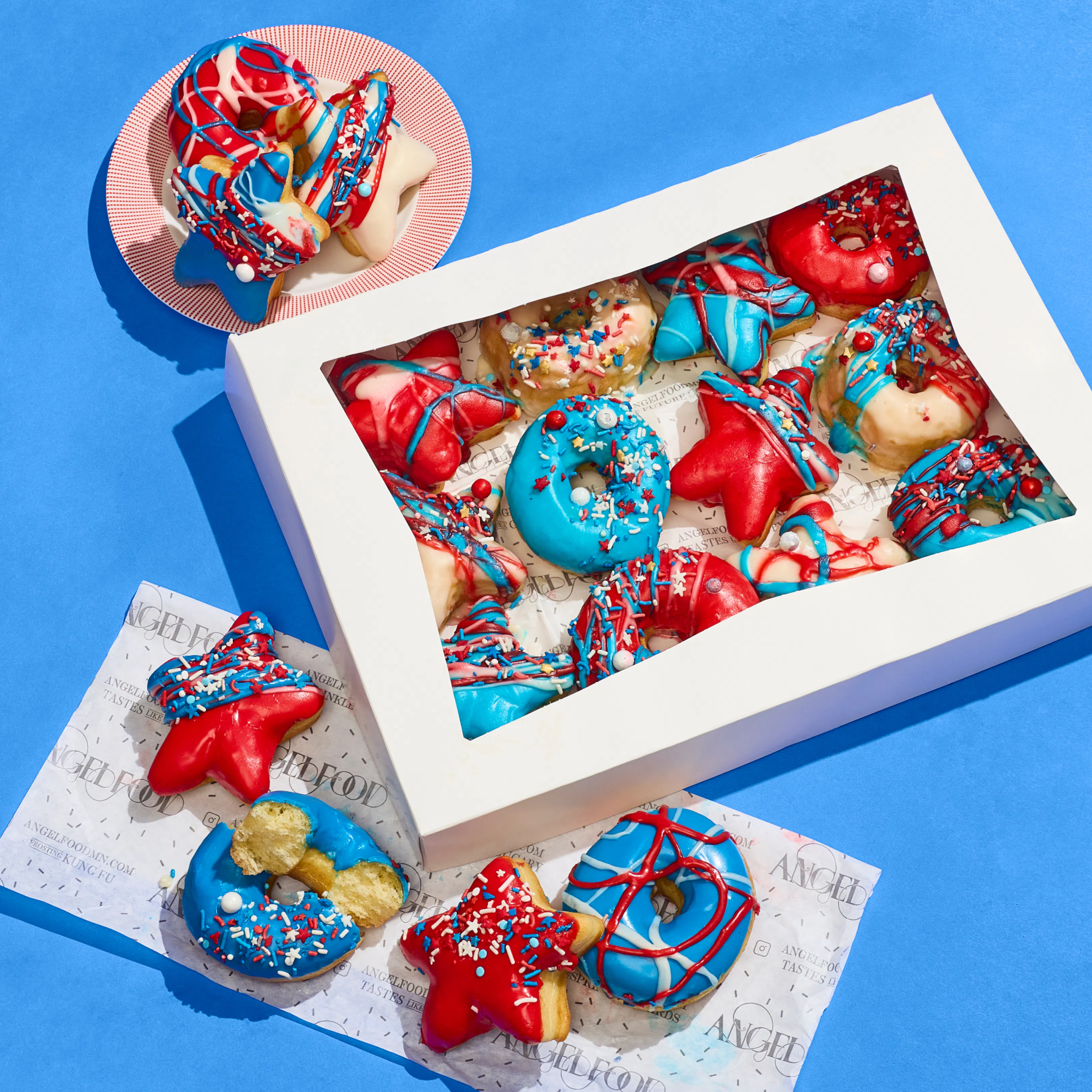"America 250" Patriotic Donuts by Angel Food Bakery