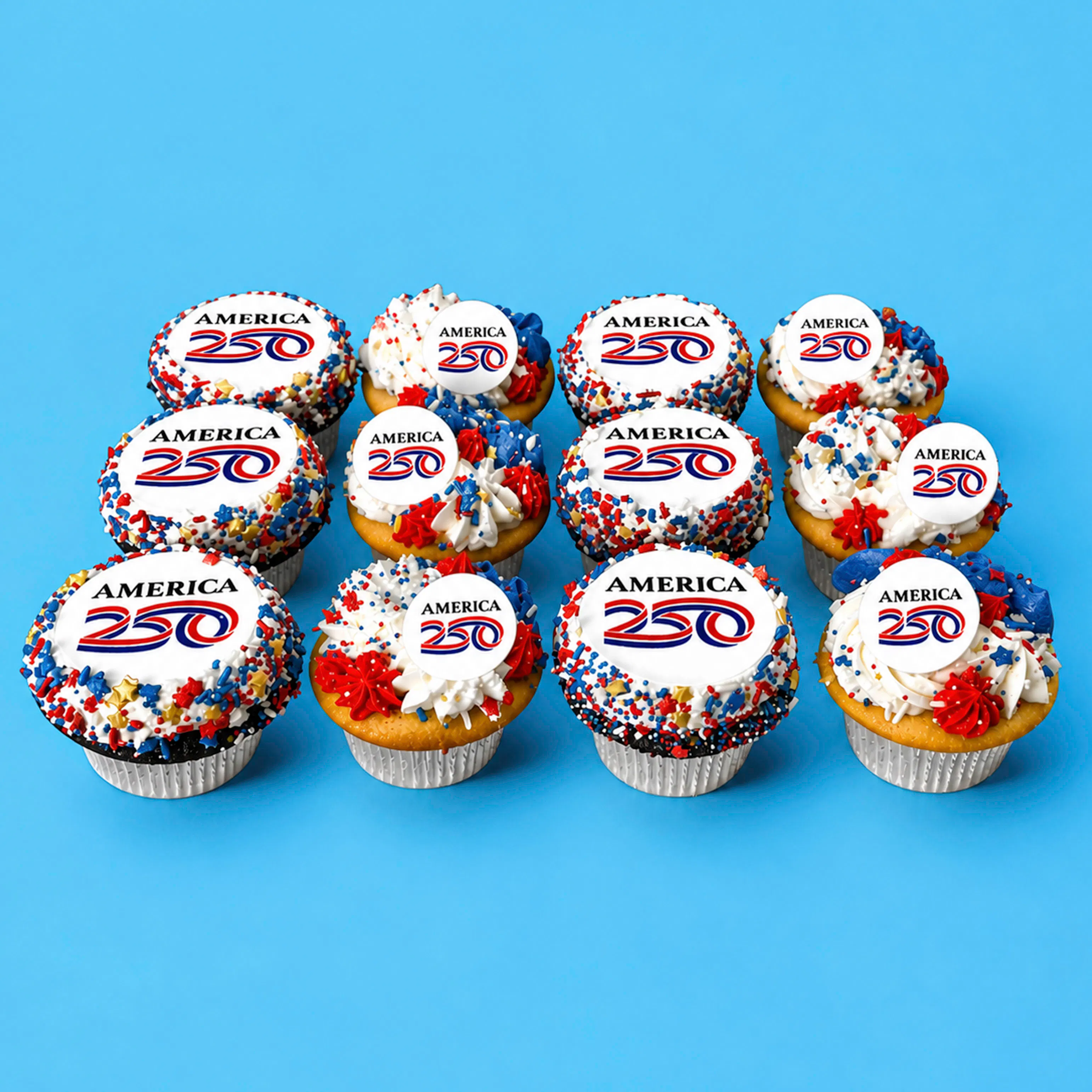 "America 250" Cupcakes - 12 Pack by Trophy Cupcakes