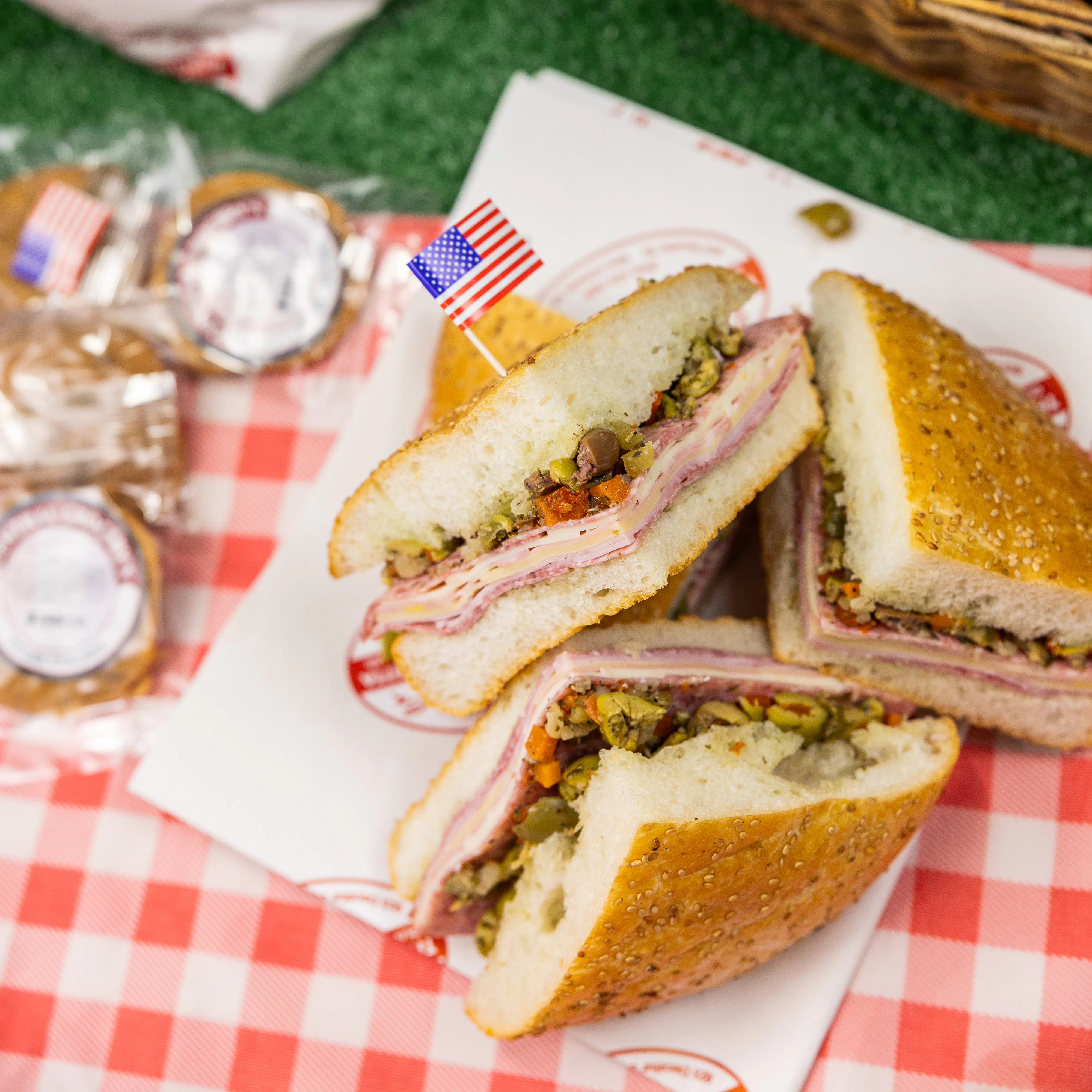 Original Muffuletta Sandwich July 4th Picnic Box by Central Grocery Muffulettas