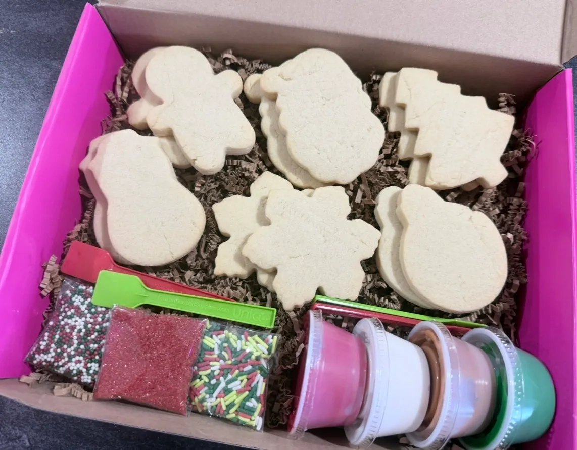 Christmas DIY Sugar Cookie Decorating Kit - 12 Pack by Crows Custom Cookie Co.