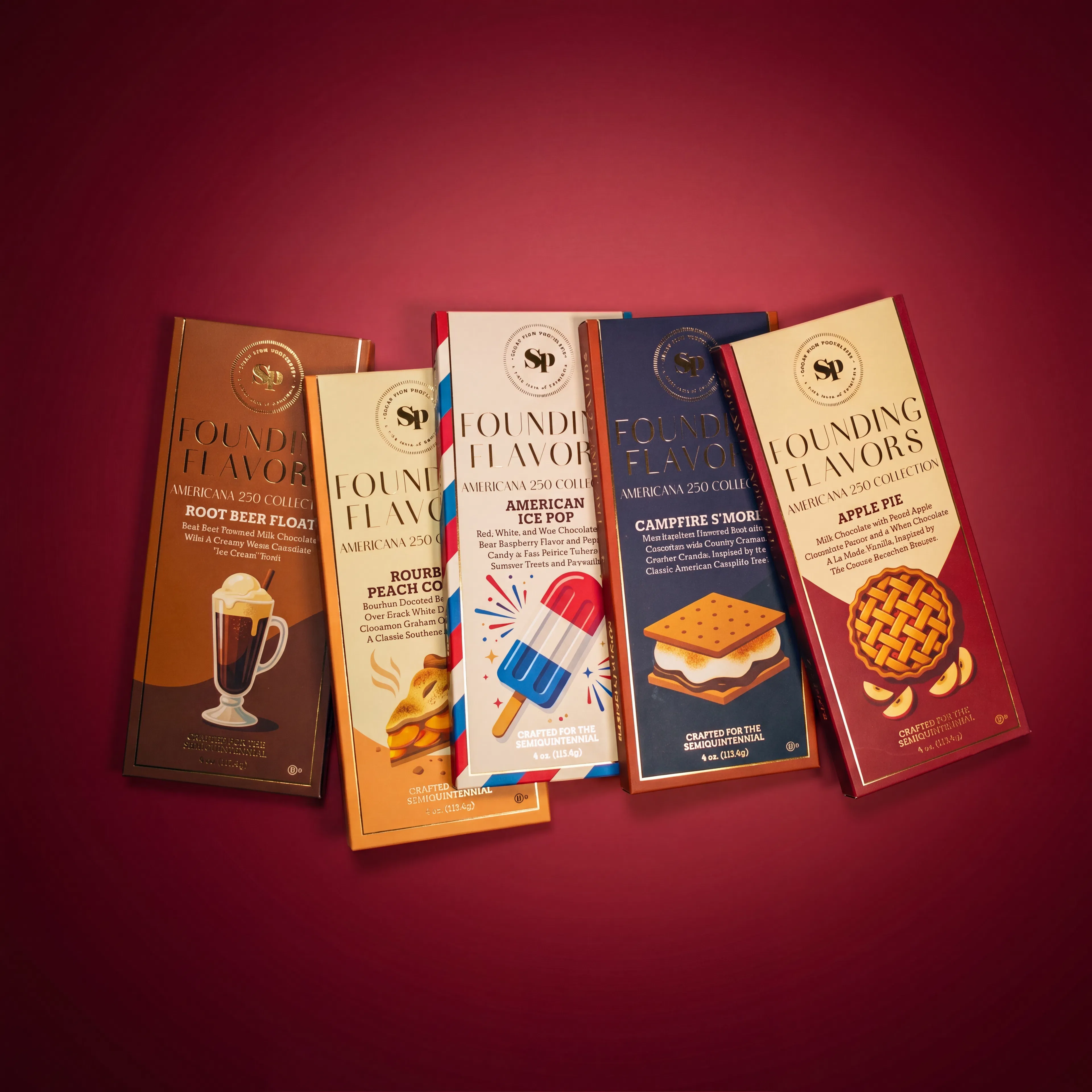 "America 250" Founding Flavors Chocolate Bar Set by Sugar Plum - Alternate image 1