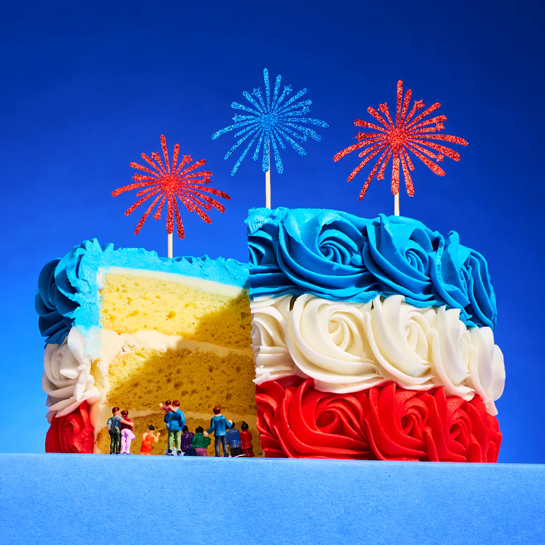 Red, White & Blooming Cake by Edgar's Bakery