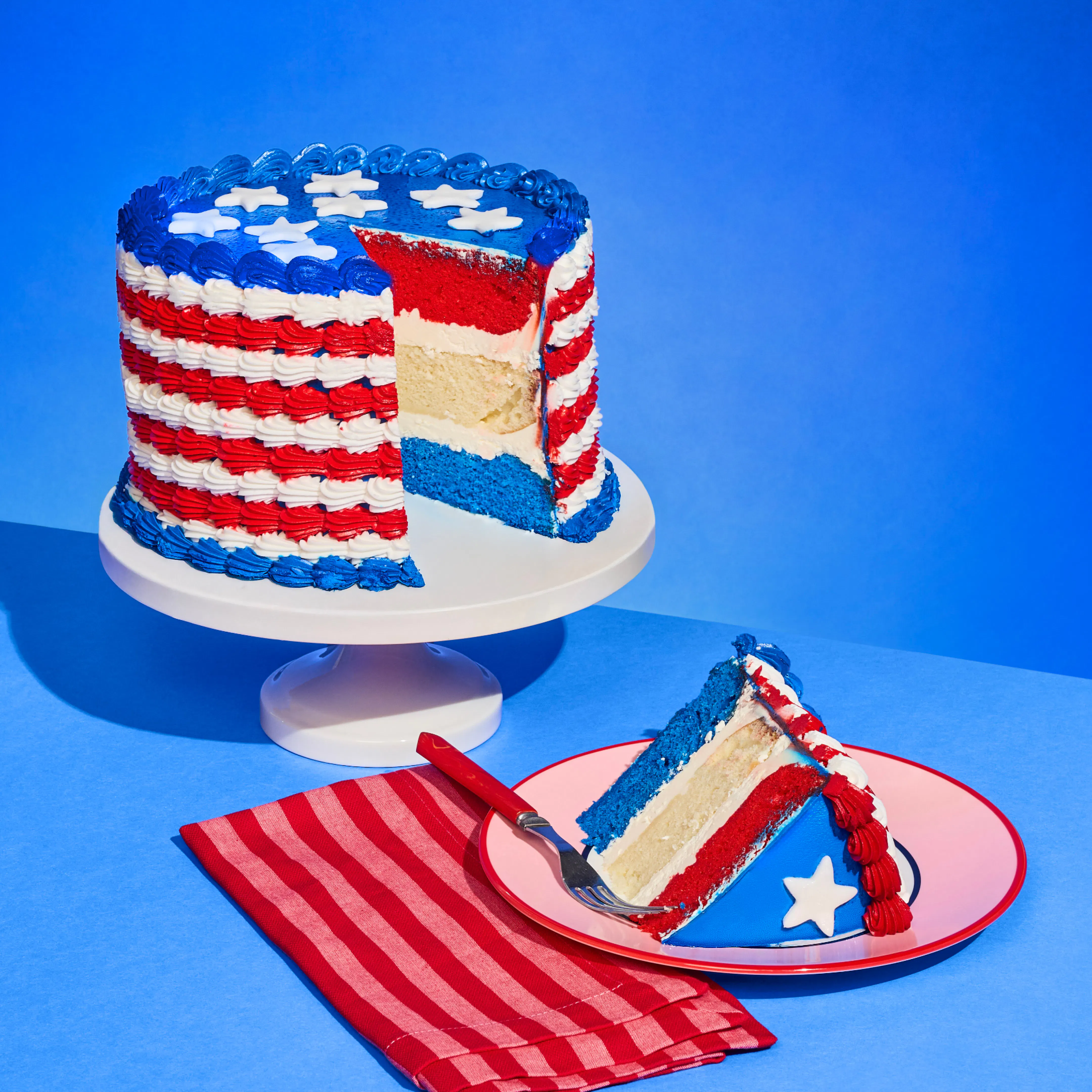 All-American Stripes Cake by Sweet E's Bake Shop