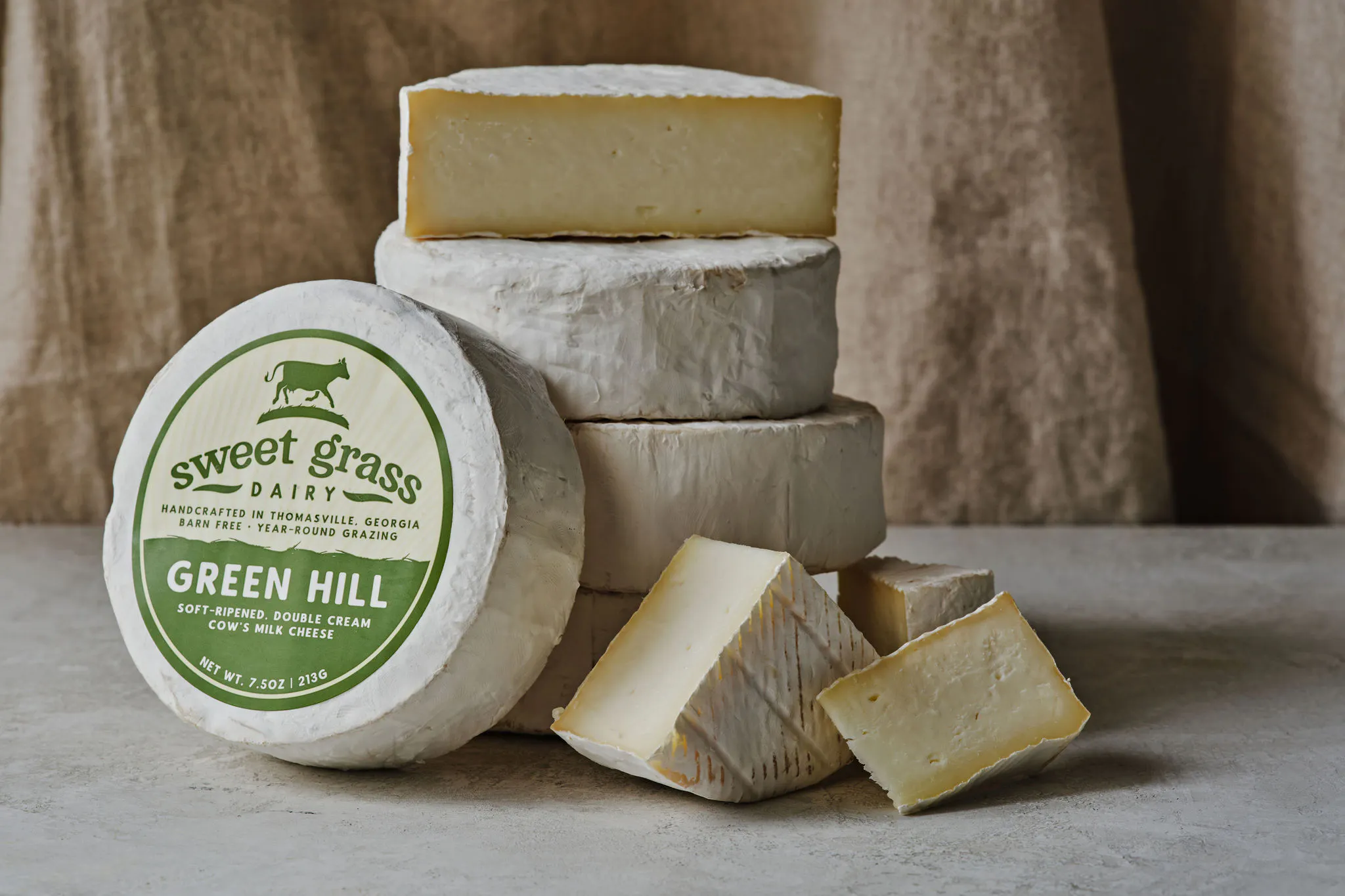 Green Hill Cheese Wedge by Sweet Grass Dairy