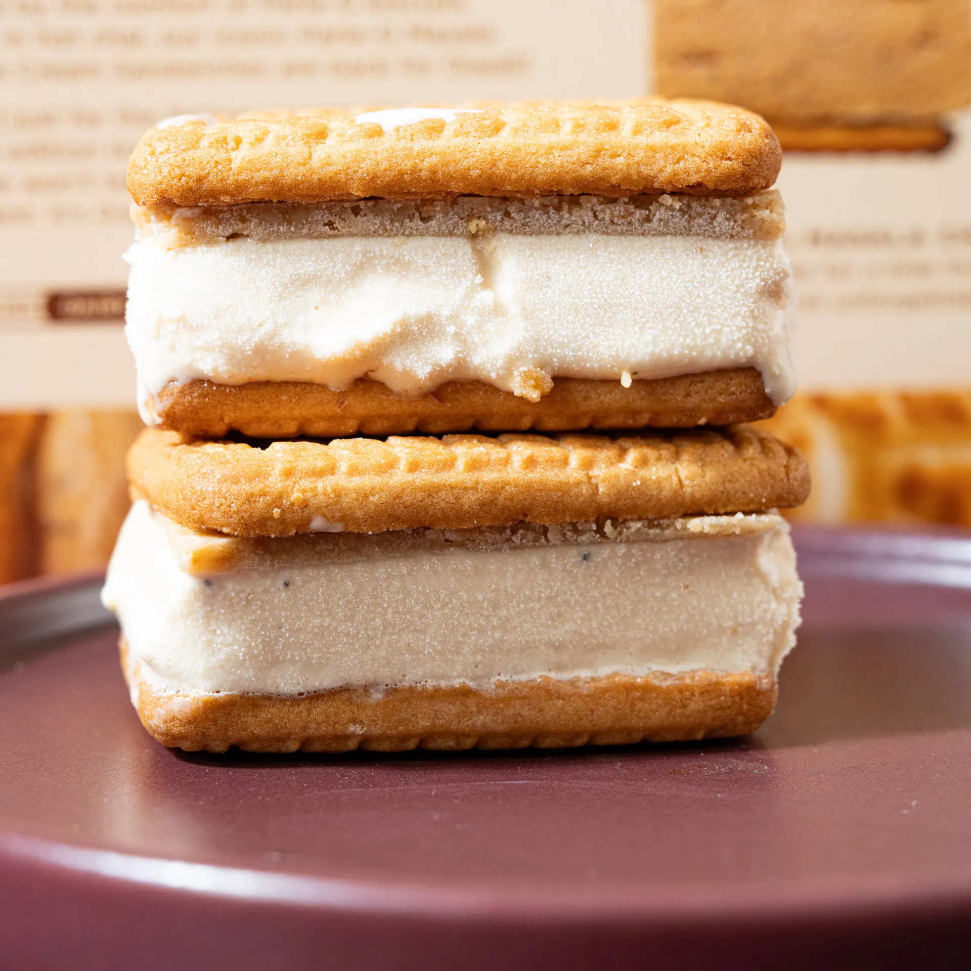 Indian Biscuit Masala Chai Ice Cream Sandwiches by Malai Ice Cream