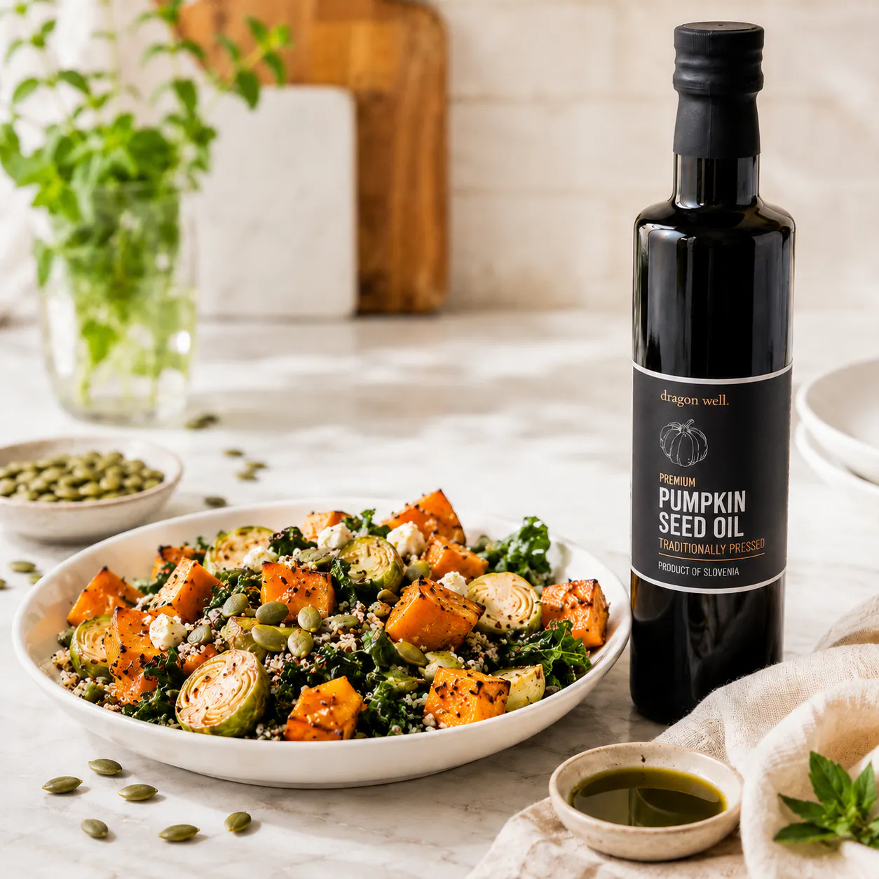 Premium Slovenian Pumpkin Seed Oil by Dragon Well