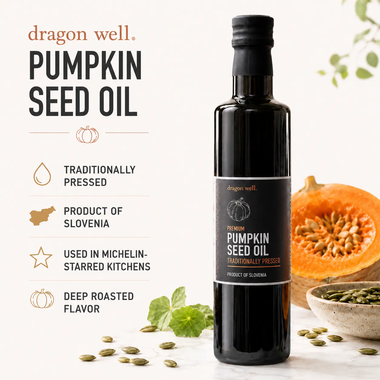 Premium Slovenian Pumpkin Seed Oil by Dragon Well - Alternate image 3