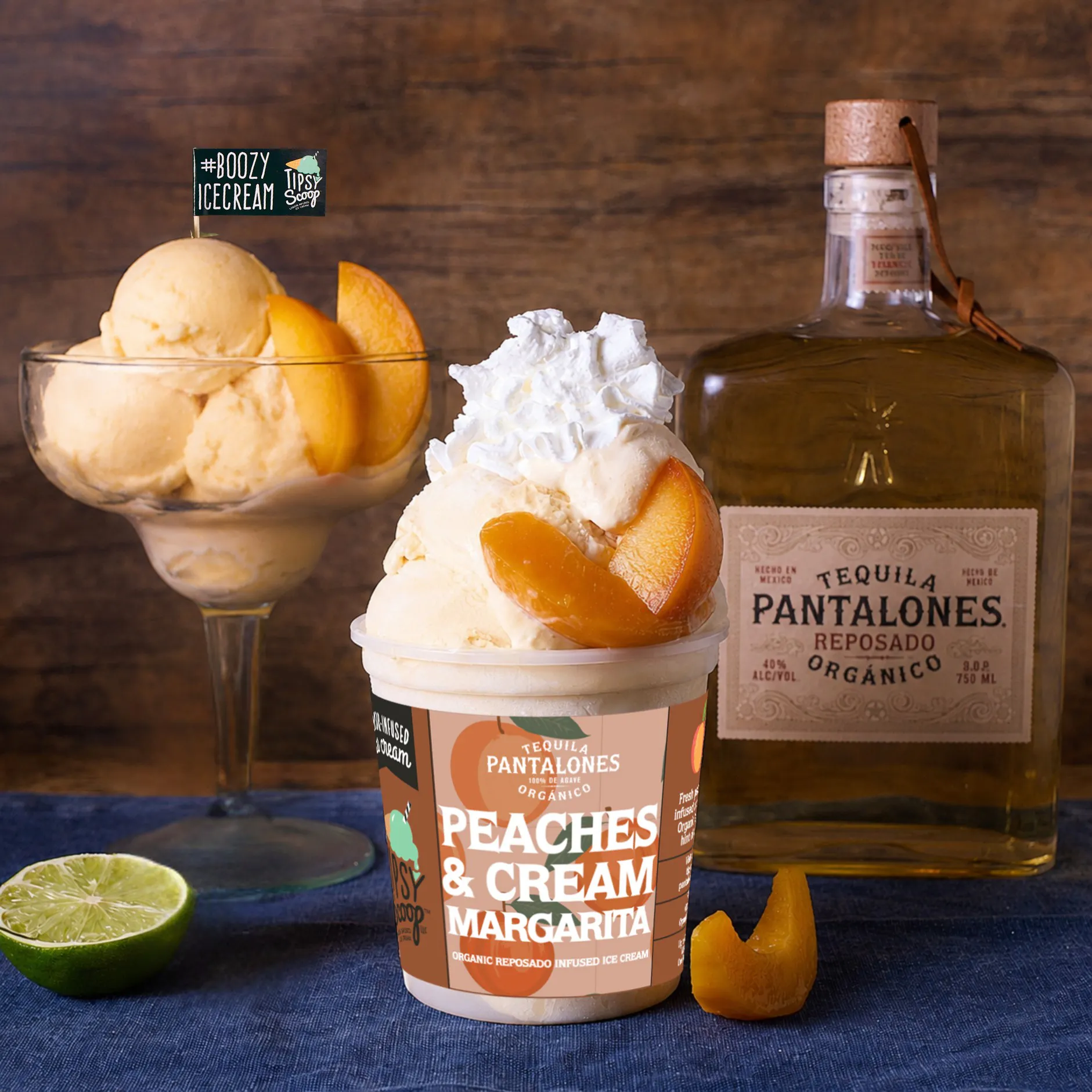 Peaches & Cream Margarita Boozy Ice Cream - 4 Pints by Tipsy Scoop Boozy Ice Cream - Alternate image 2