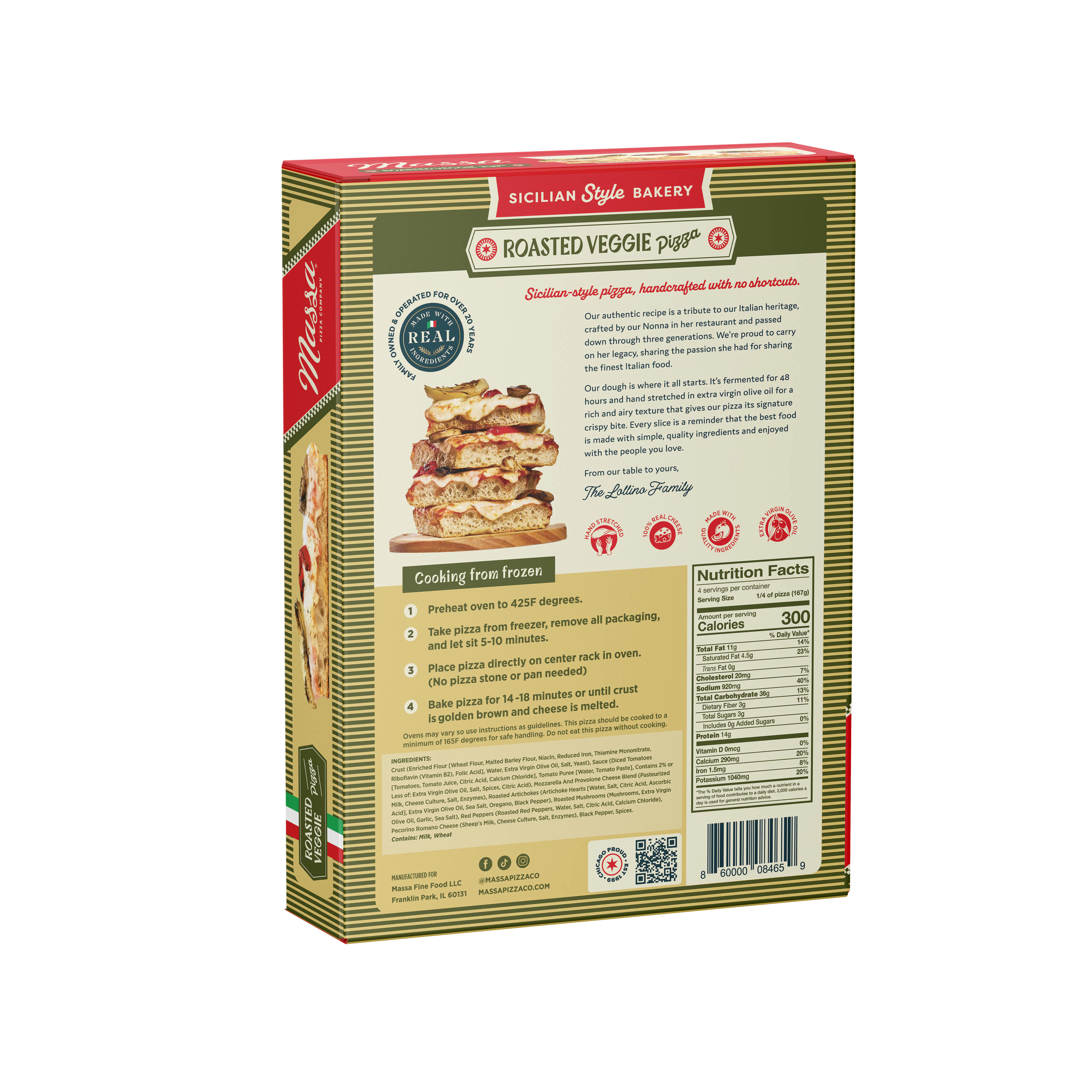 Sicilian Roasted Veggie Pizza - 3 Pack by Massa Pizza Company