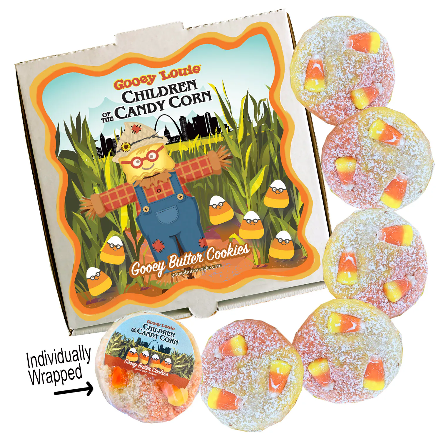 Gooey Louie® - "Children of the Candy Corn" Gooey Butter Cookies - 6 Pack
