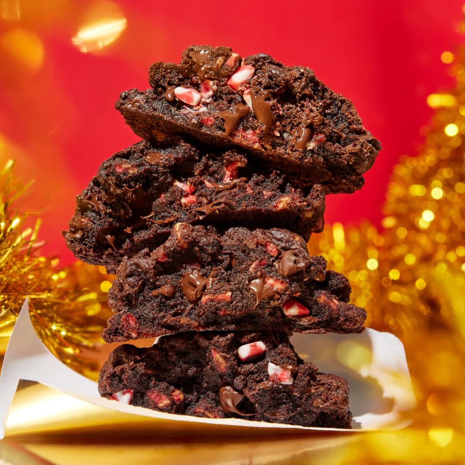 Dark Chocolate Peppermint Cookies by Levain Bakery