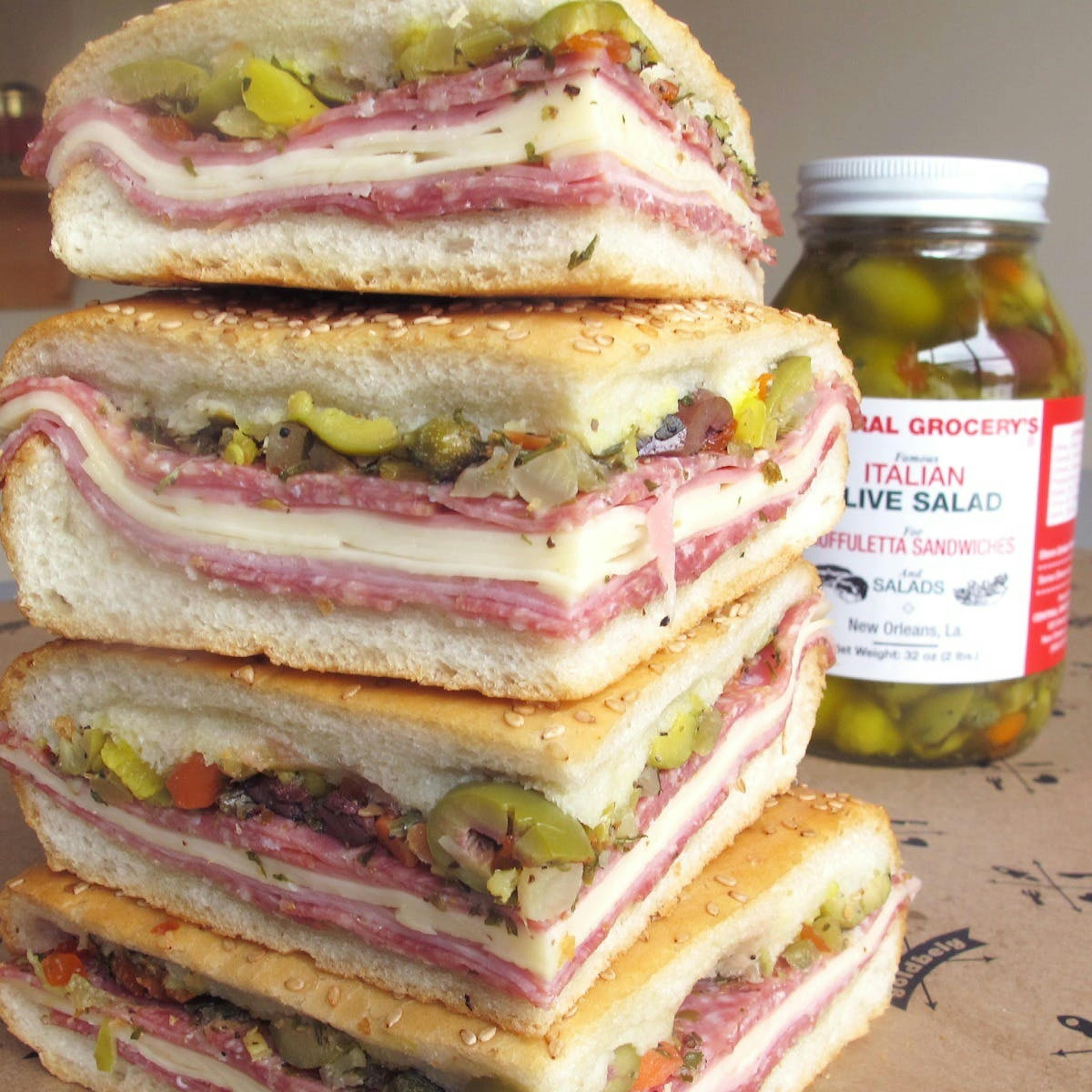 Original Muffuletta Sandwich - 3 pack (Serves 10-12) by Central Grocery Muffulettas