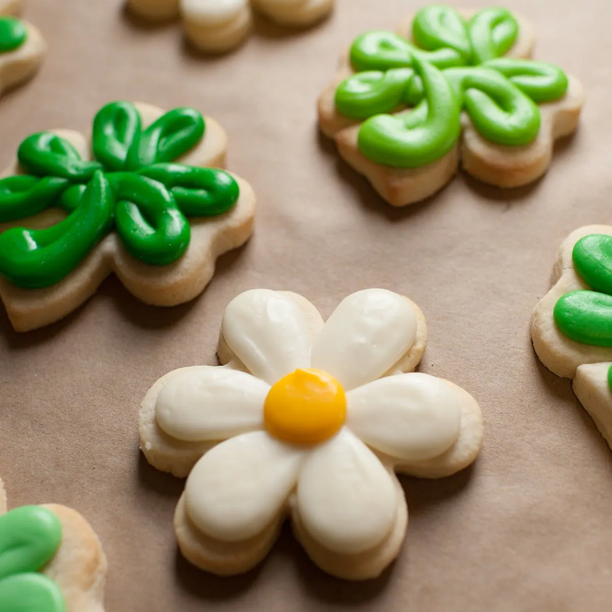 Daisy + Shamrock Sugar Cookies - 10 Pack by Elle's Belles Bakery - Alternate image 1