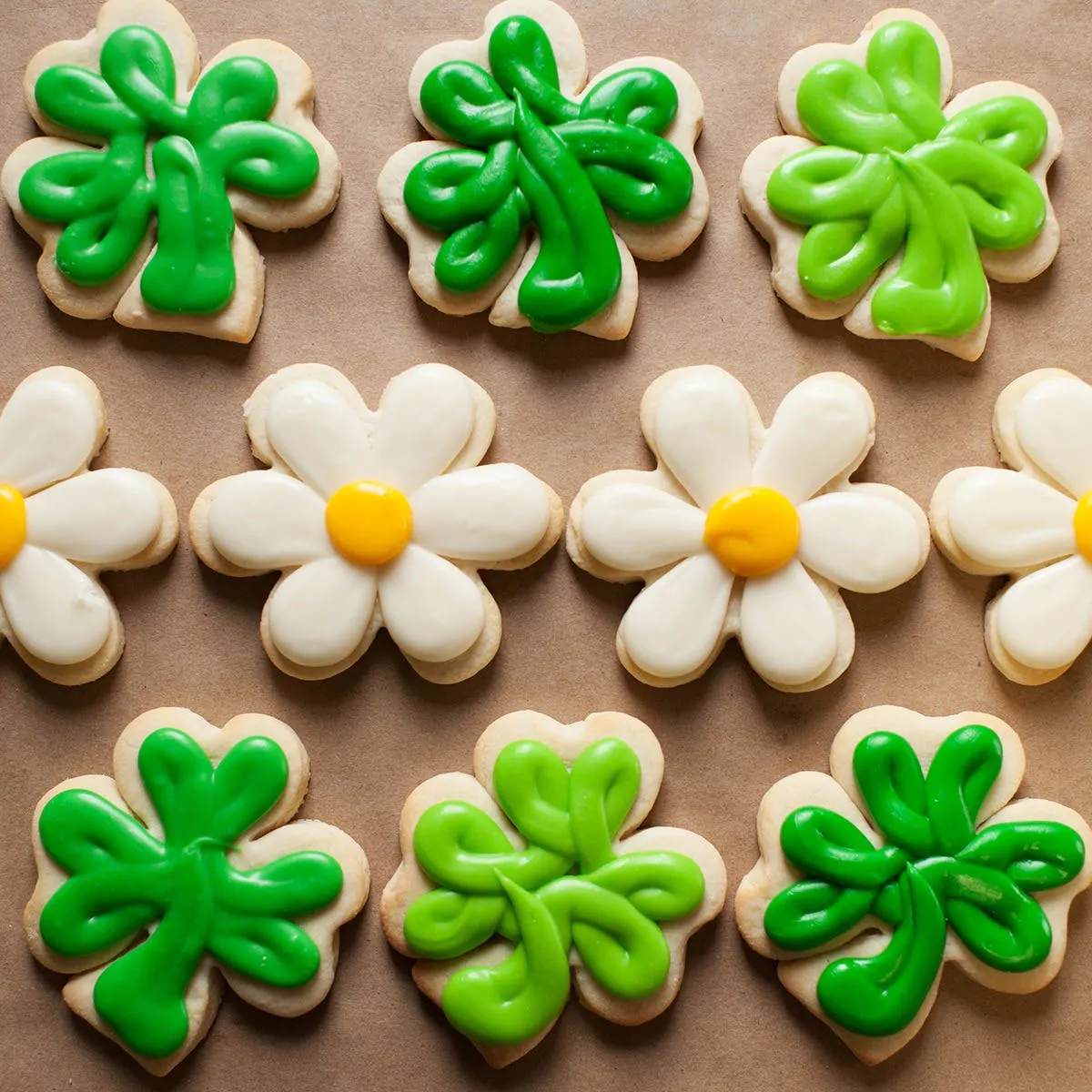Daisy + Shamrock Sugar Cookies - 10 Pack by Elle's Belles Bakery