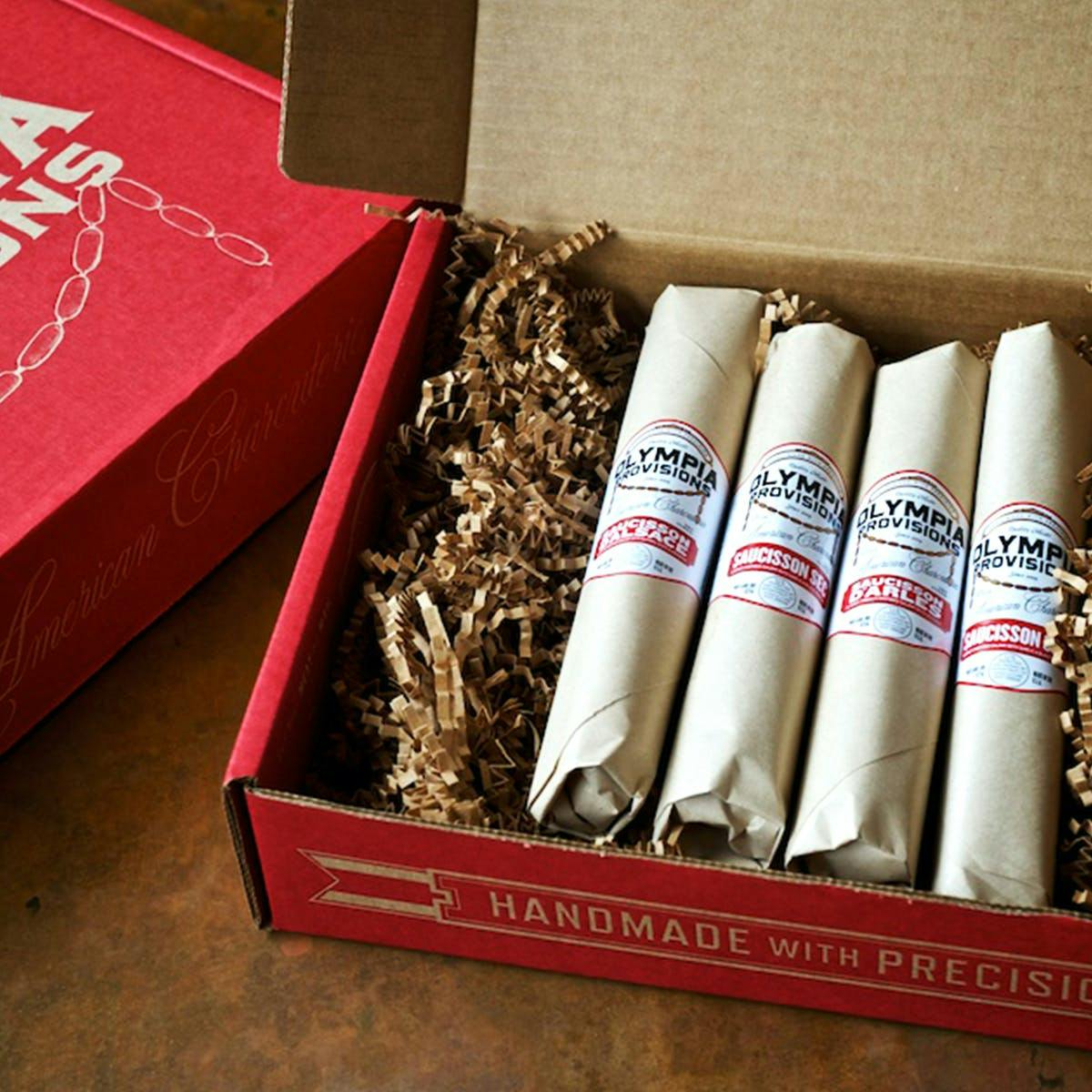 French Salami Sampler with Red Gift Box by Olympia Provisions - Alternate image 1