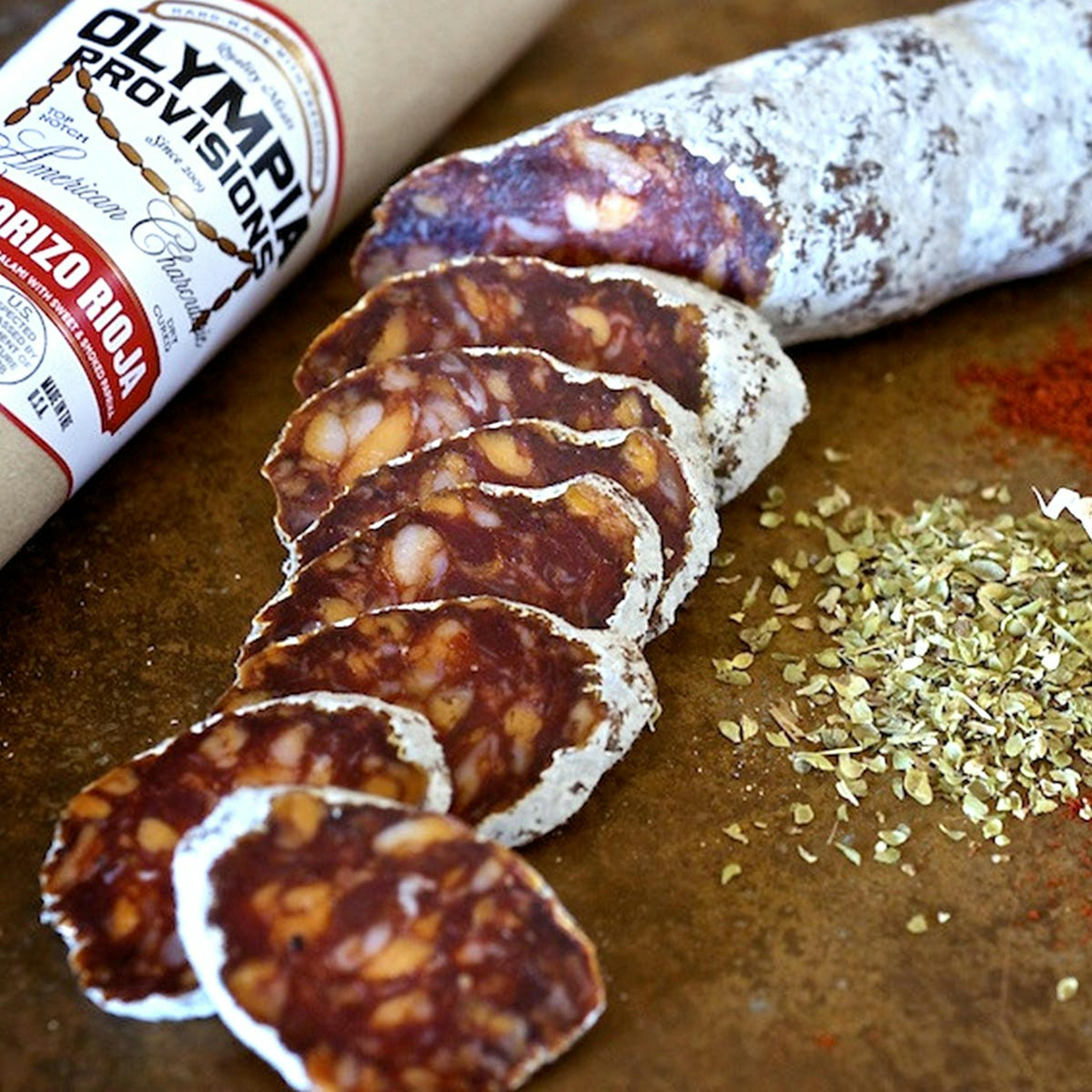 Spanish Salami Sampler with Red Gift Box by Olympia Provisions - Alternate image 1