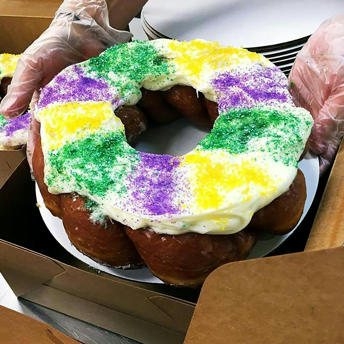 The Bagel Maker Making King Cakes for Mardi Gras