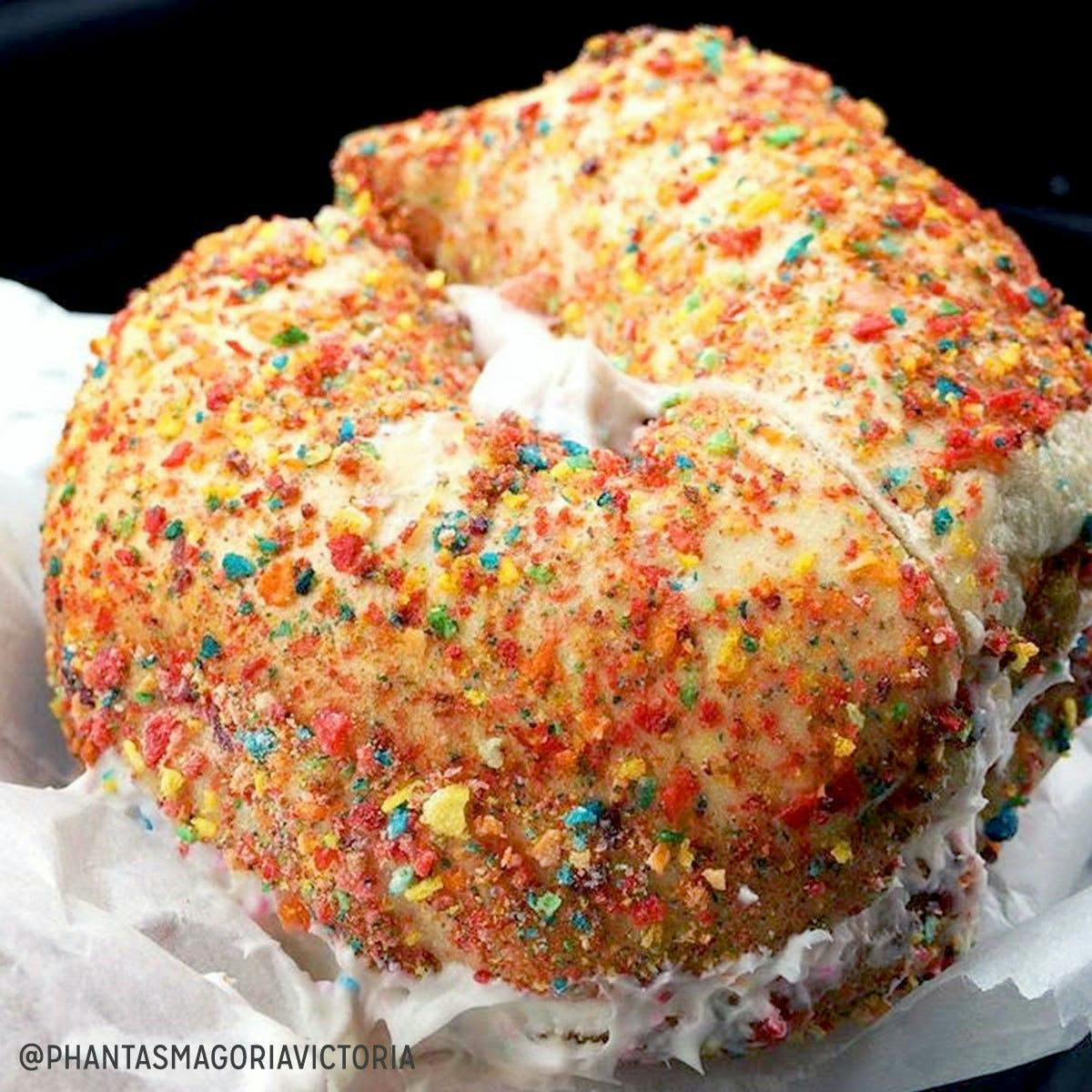 Overloaded Fruity Pebbles Bagel + Cream Cheese by The Bagel Nook - Alternate image 2