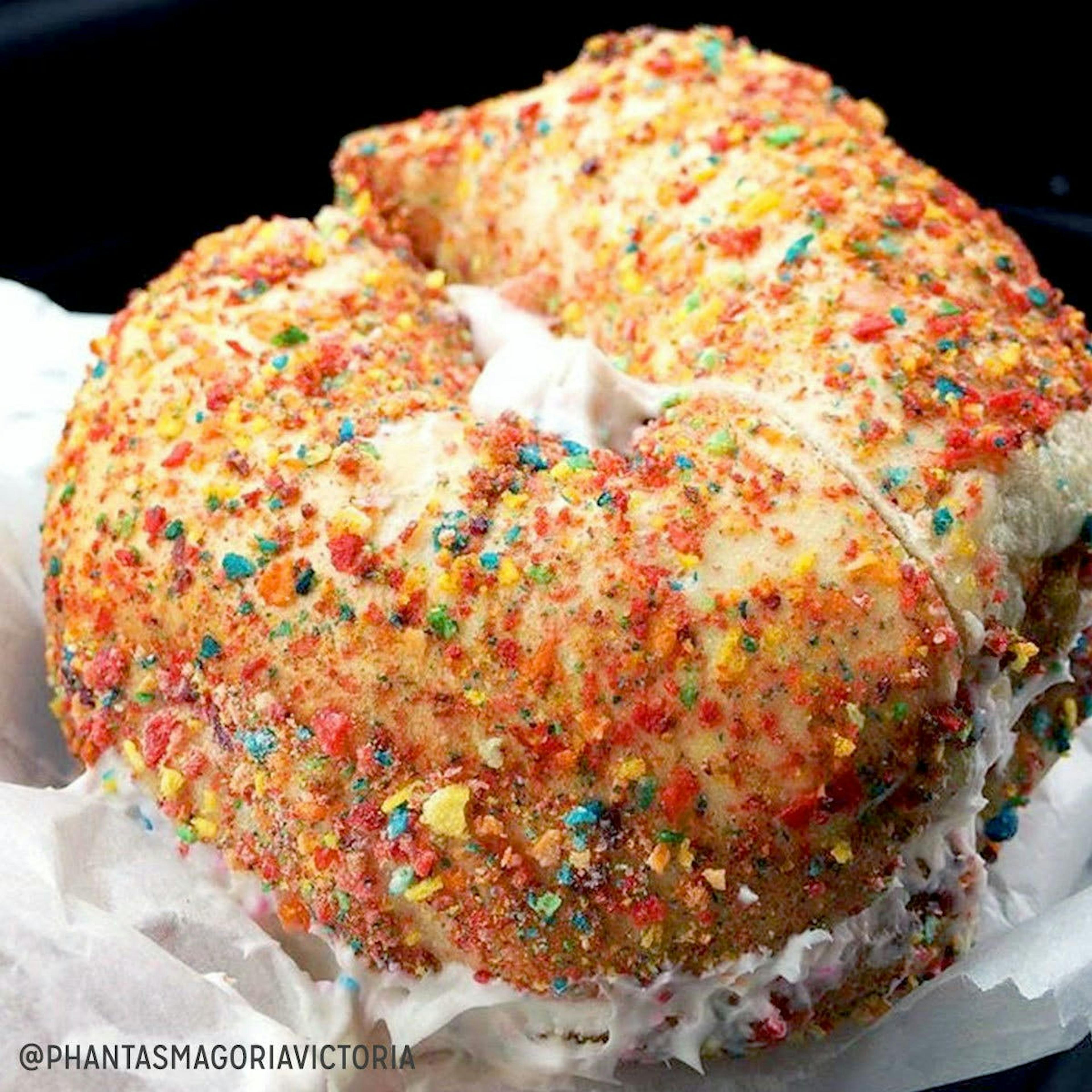 Overloaded Fruity Pebbles Bagel + Cream Cheese by The Bagel Nook - Alternate image 2