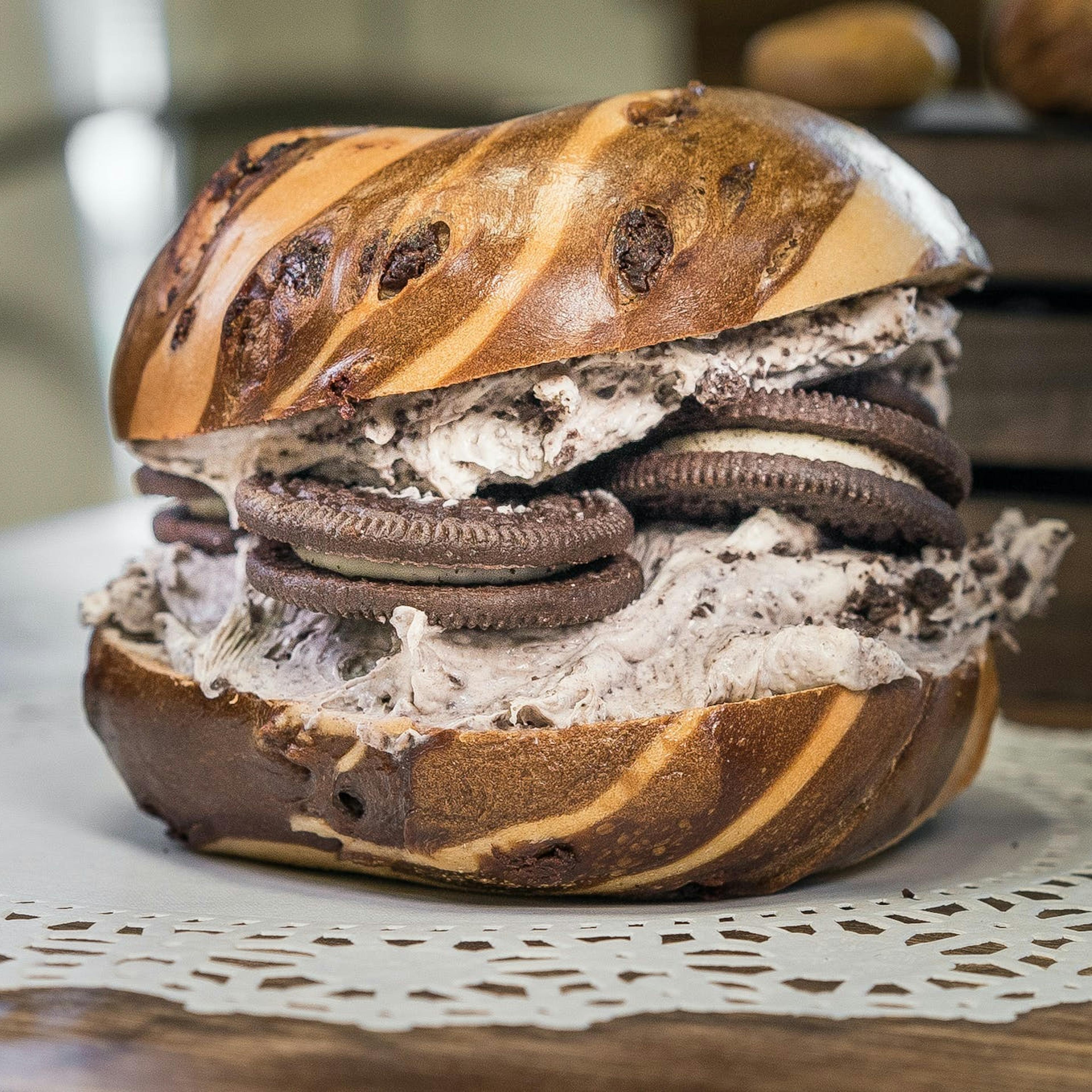 Dozen Overloaded Oreo Bagels + Cream Cheese by The Bagel Nook