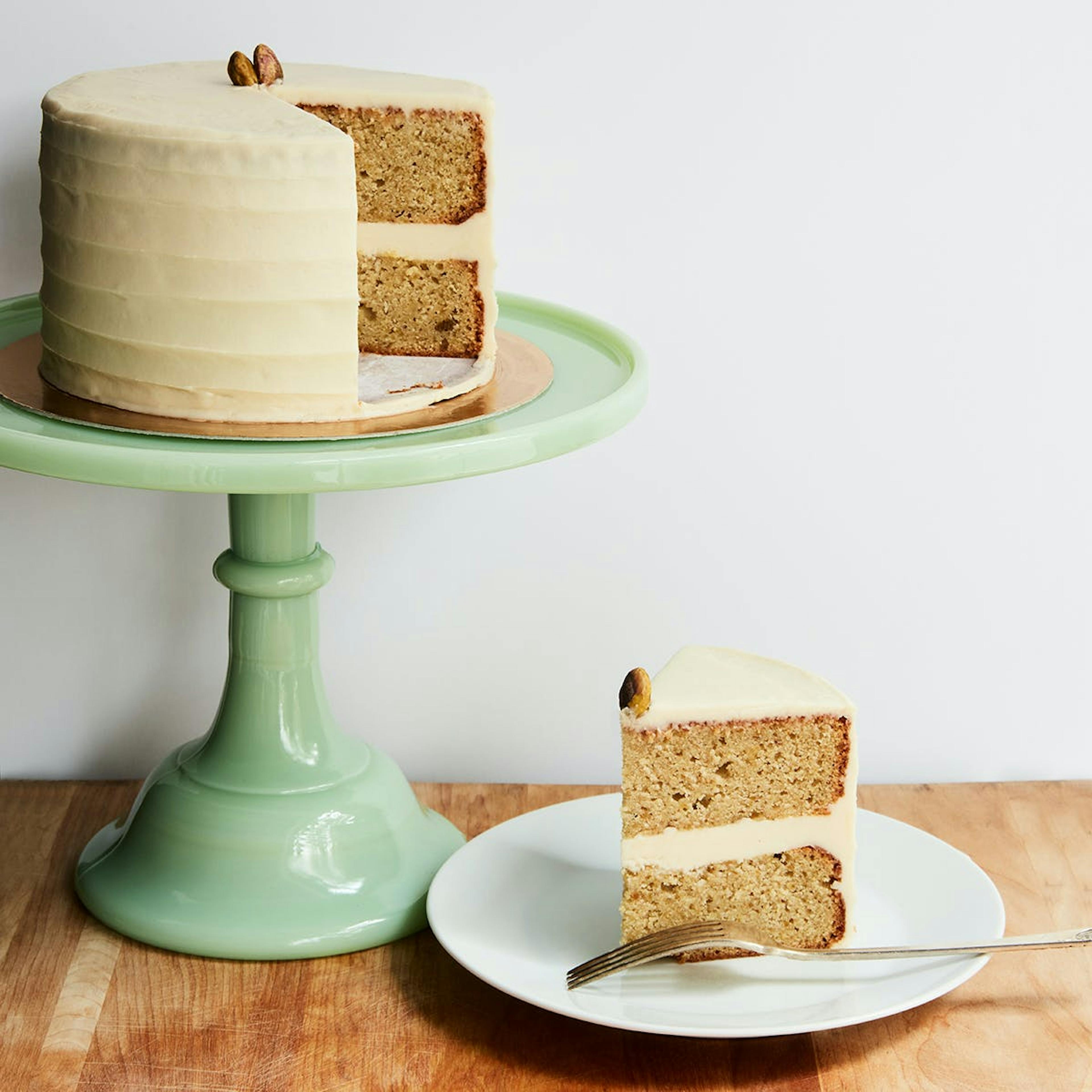 Gluten-Free Pistachio + Honey Buttercream Cake by Ovenly