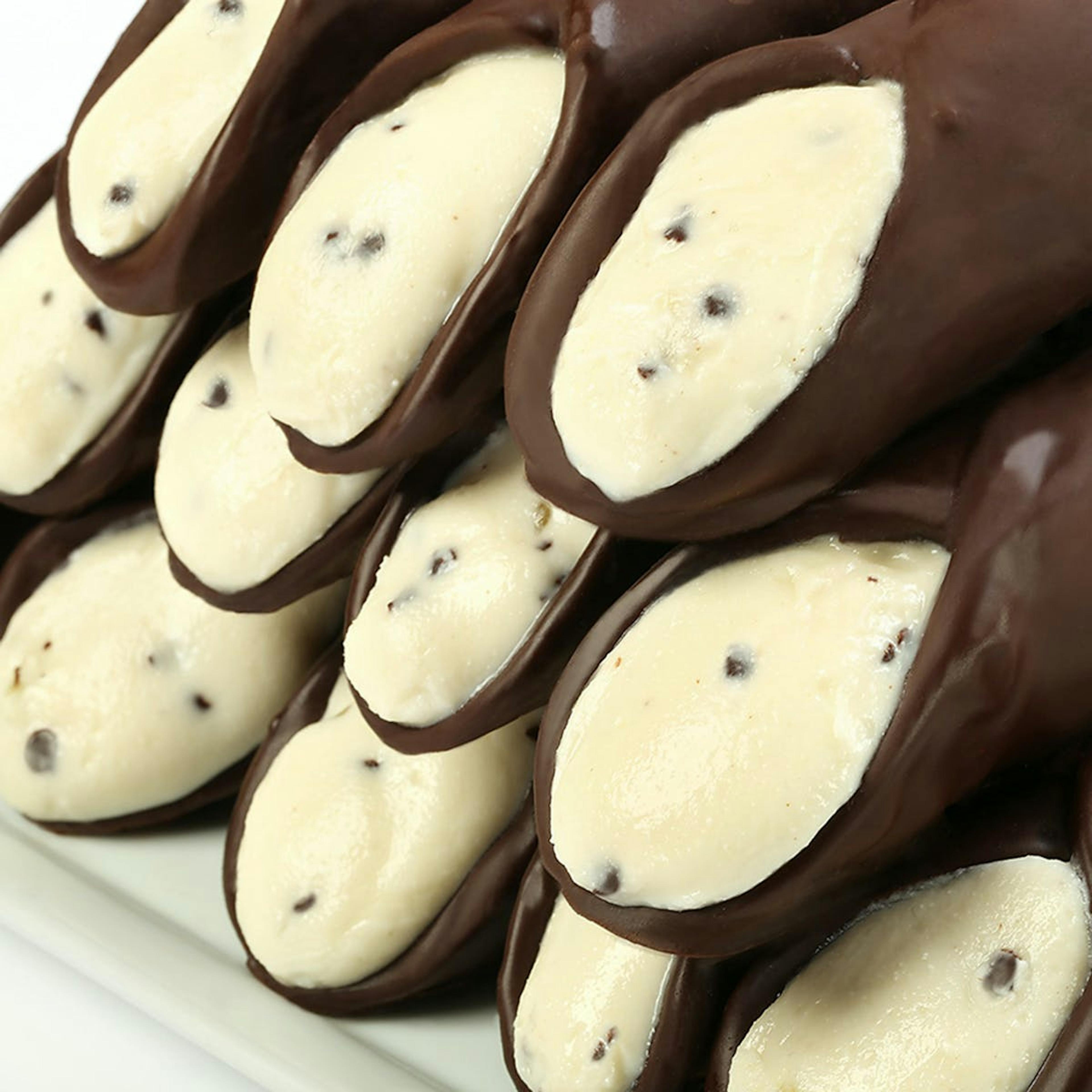 Filled Large Hand Dipped Belgian Chocolate Cannoli - 12 Pack by Ferrara Bakery