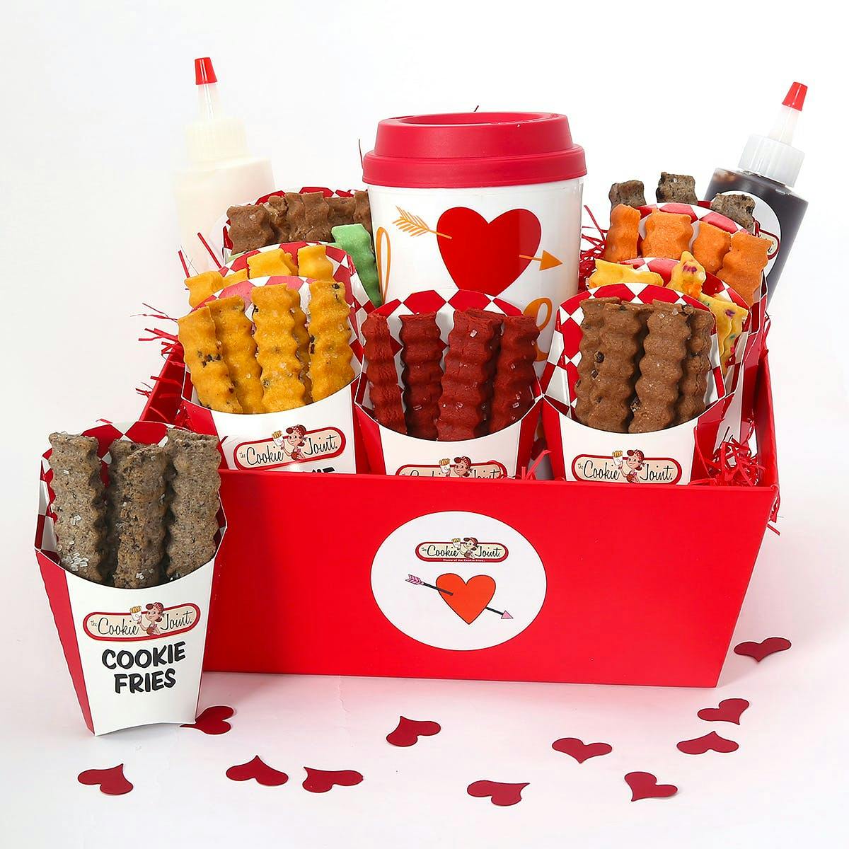 Cookie Fries Valentine’s Day Gift Basket - 8 Mini Cartons by The Cookie Joint