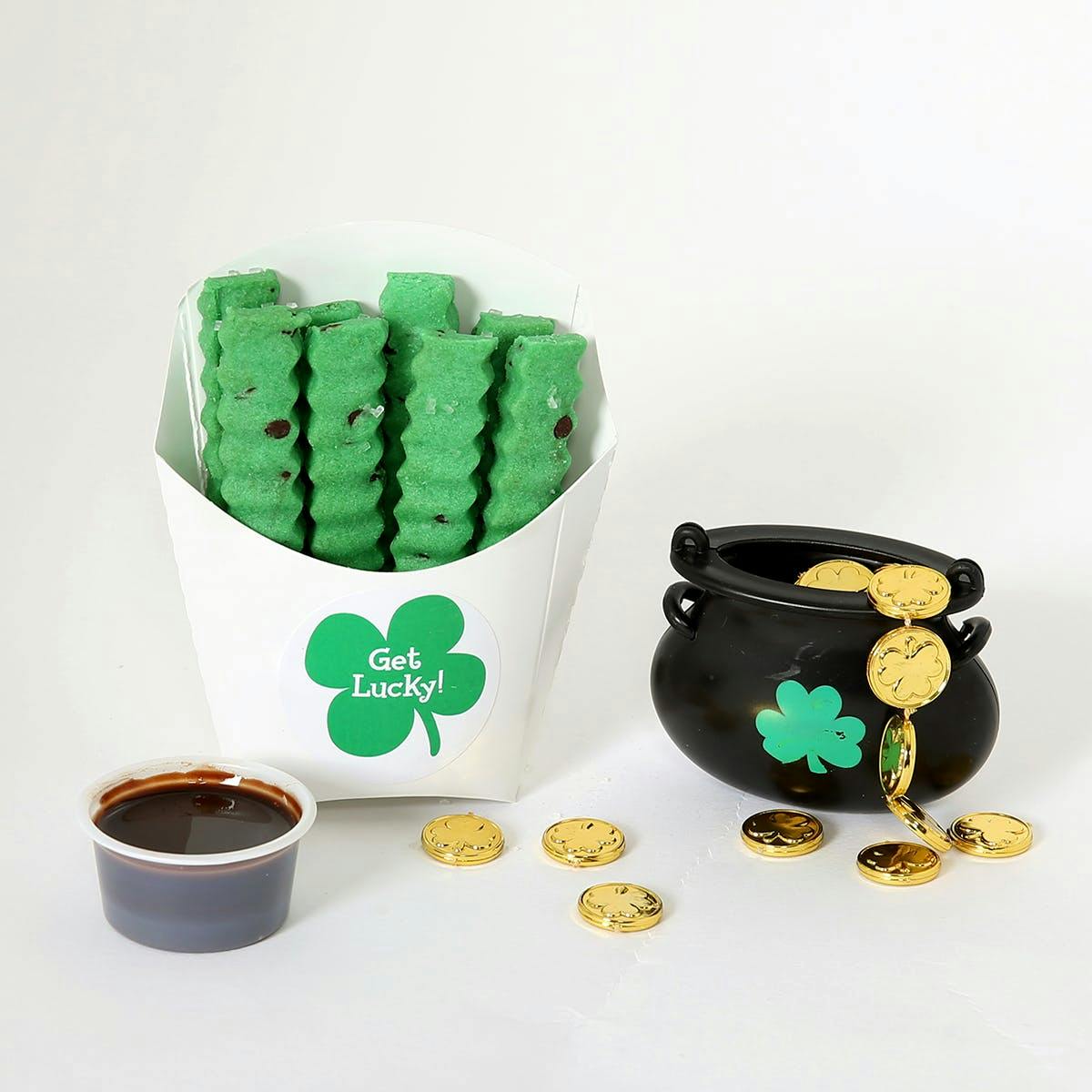 St. Patrick's Day Cookie Fries Basket - 8 Cartons by The Cookie Joint - Alternate image 1