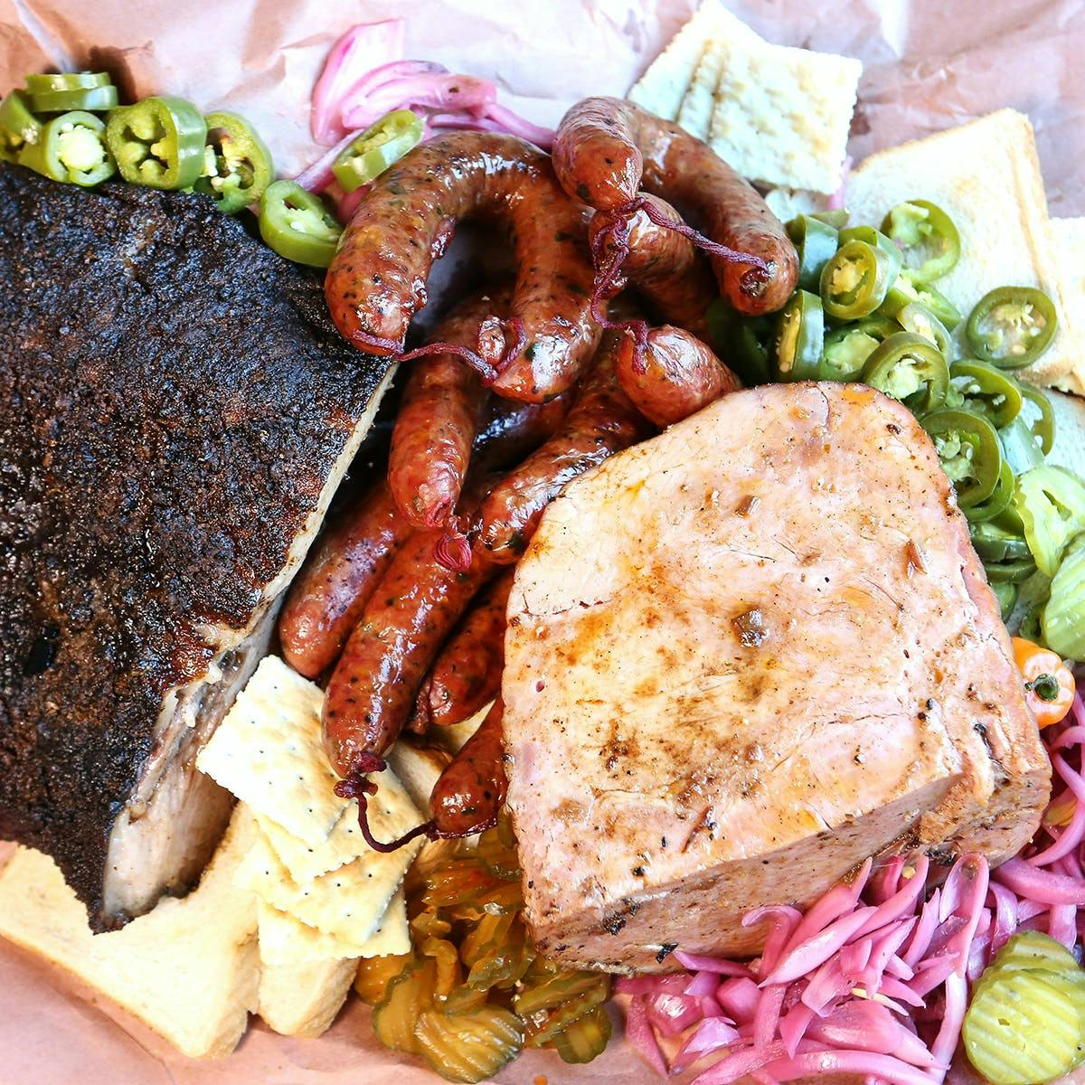Texas BBQ Sampler - Brisket, Kreuz Sausage & Pit Ham by Lockhart Smokehouse