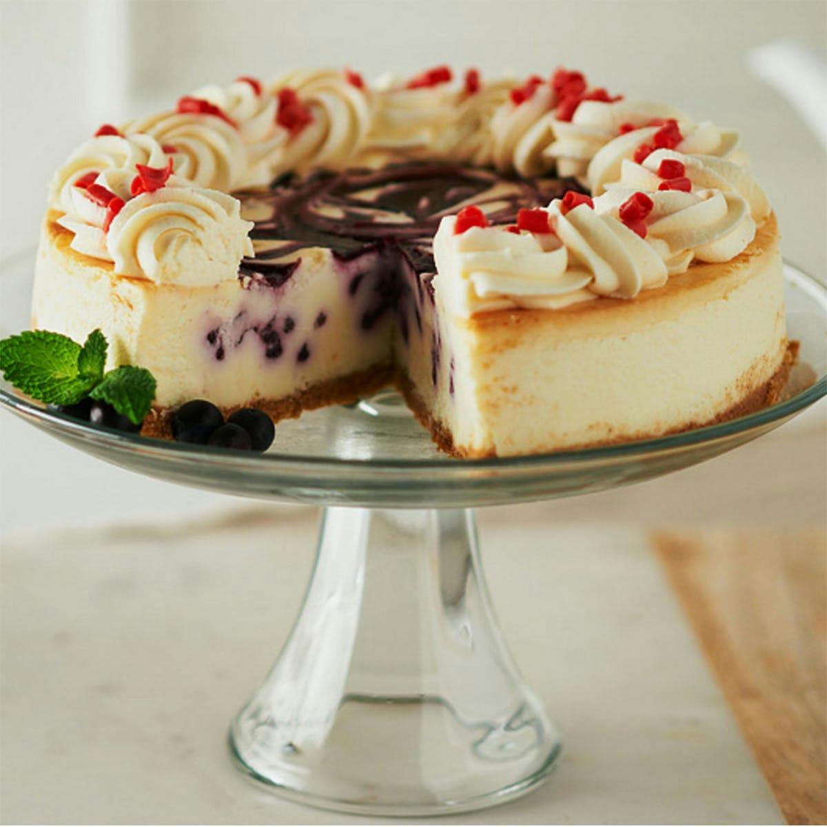 White Chocolate Blueberry Cheesecake by Junior's Cheesecake