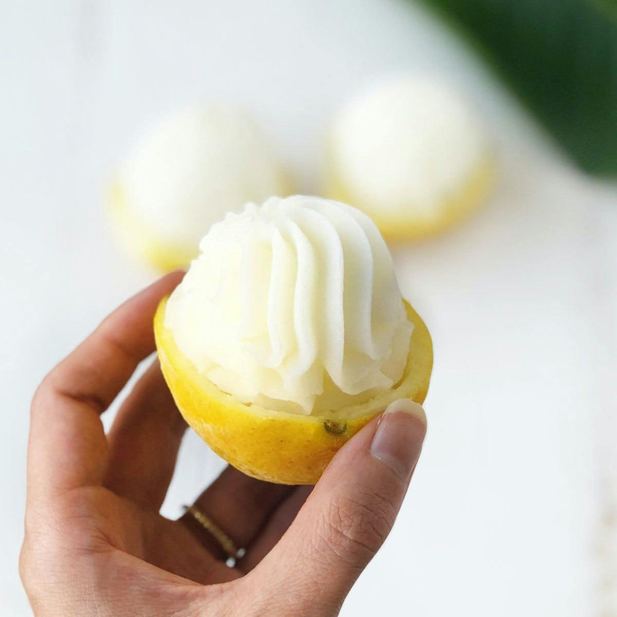 Lemon Sorbet Halves - 12 Pack by Elegant Desserts