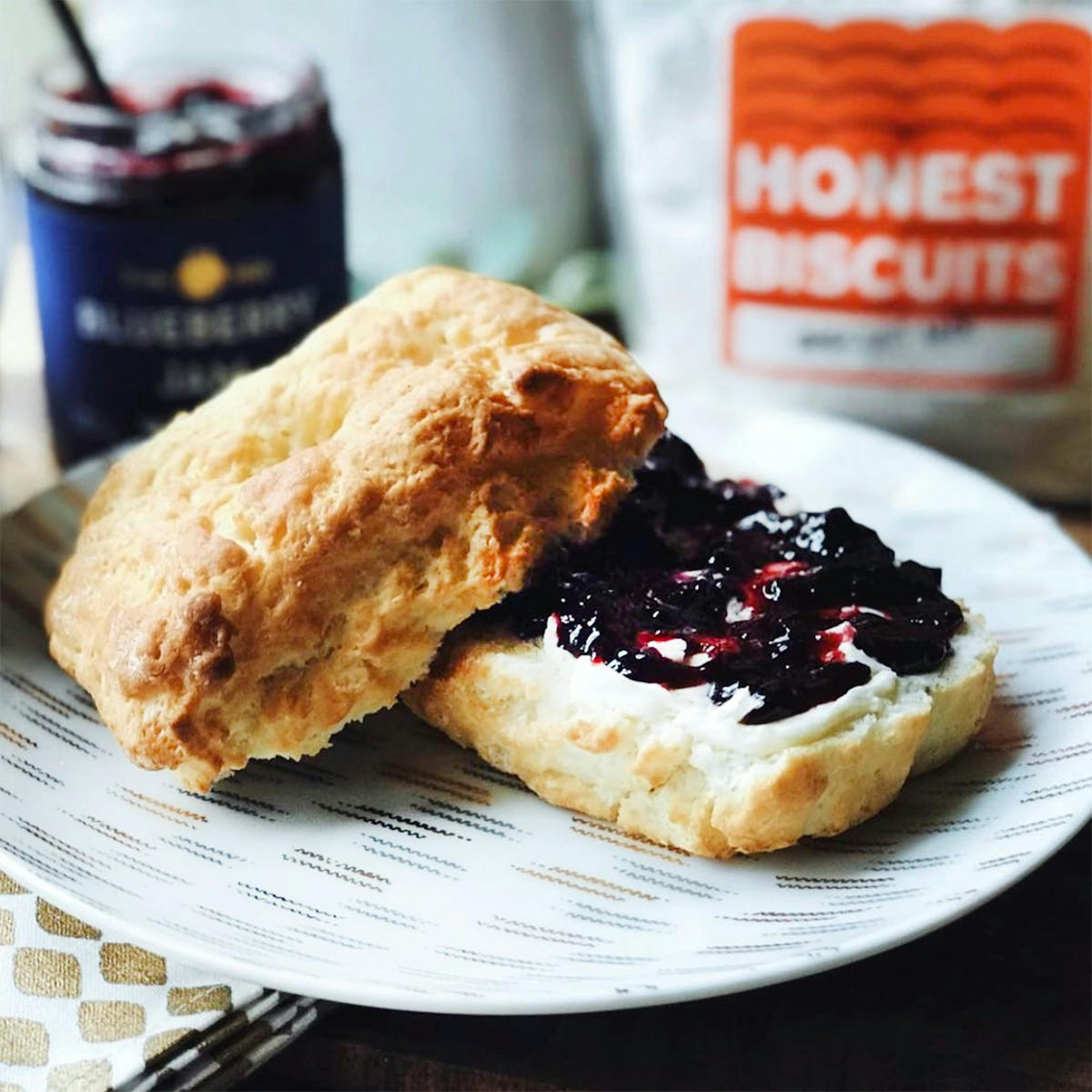 Giant Gluten Free Butterhole Biscuits + Local Jam by Honest Biscuits